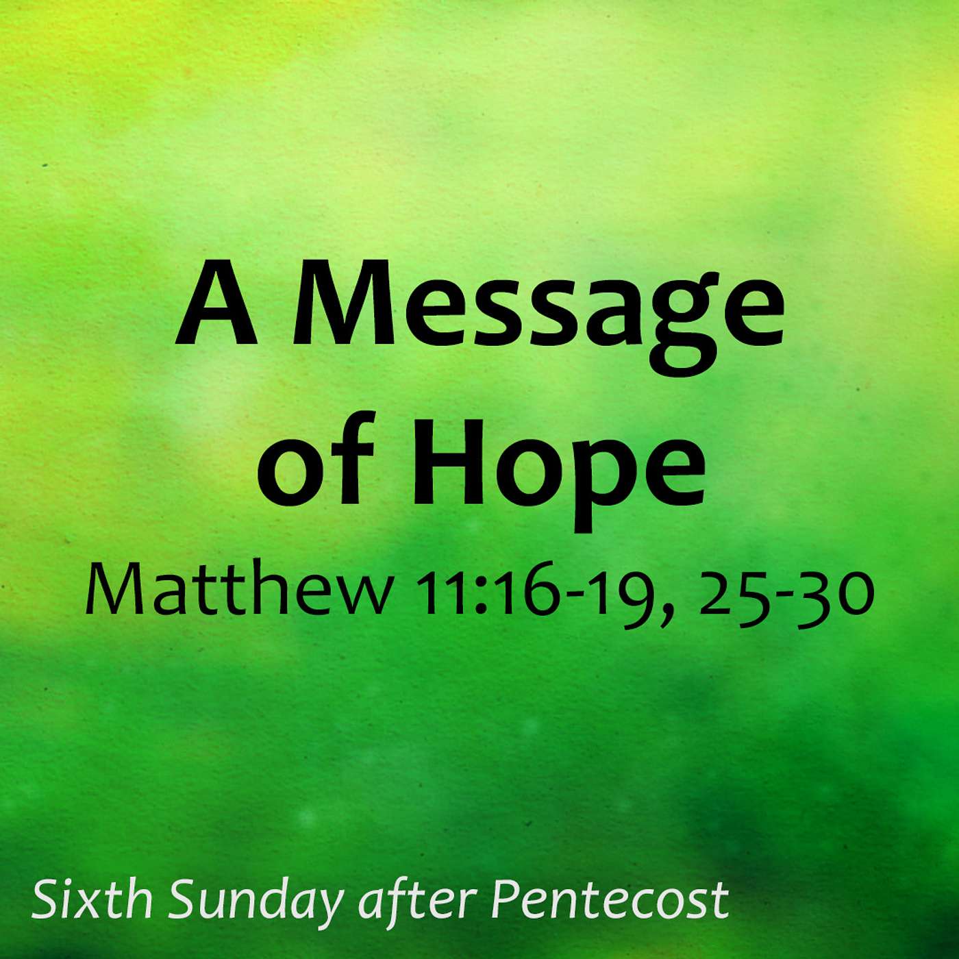 A Message Of Hope