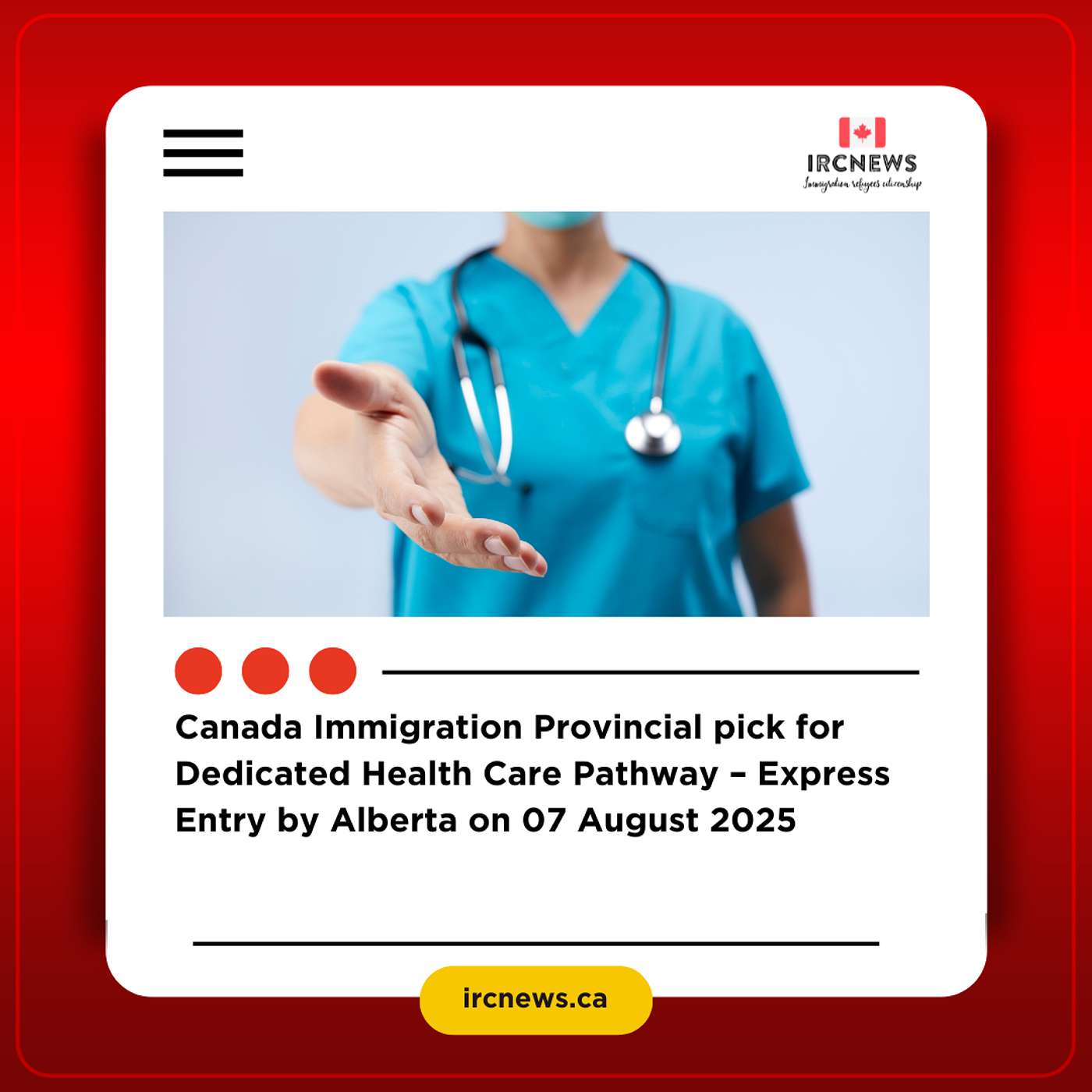 Canada Immigration Provincial pick for Dedicated Health Care Pathway – Express Entry by Alberta on 07 August 2025 episode artwork