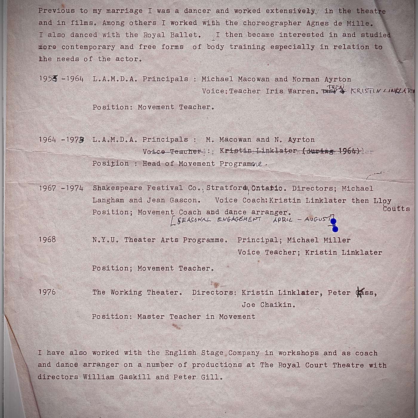 The History of Actor Training in the British Drama School.