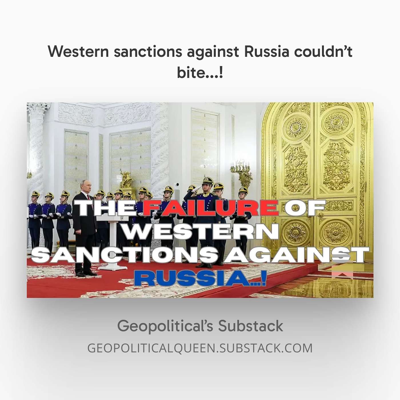 The media story vs  global reality on Russian sanctions