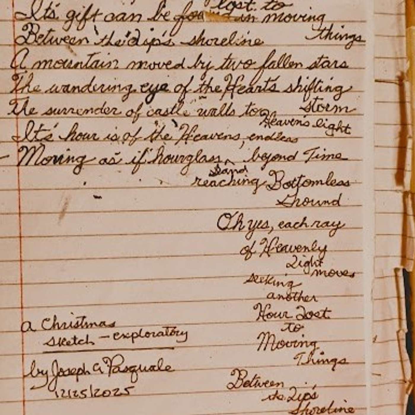 "Hourglass of Light" - poem sketch written on Christmas, 12-25-2025