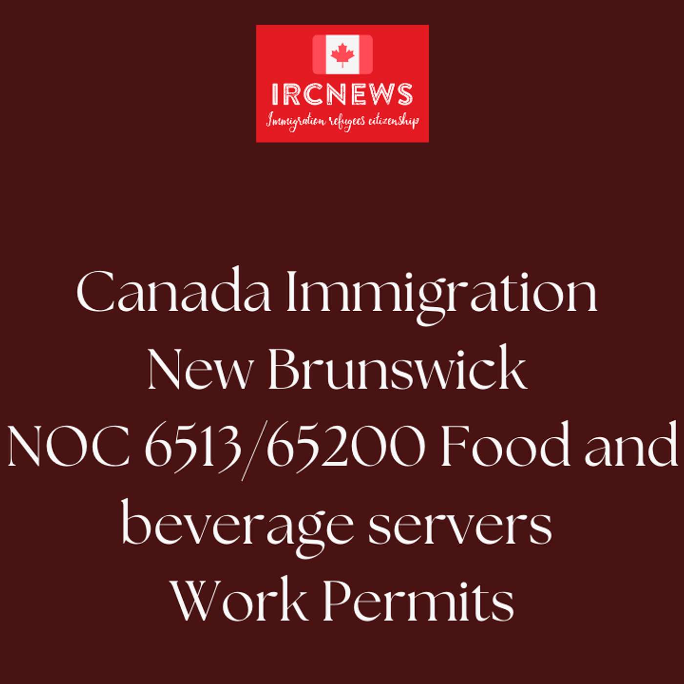 Canada Immigration New Brunswick NOC 6513/65200 Food and beverage servers Work Permits episode artwork