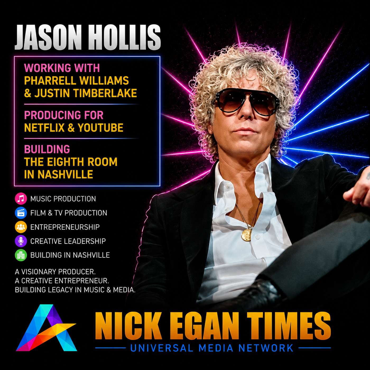 Jason Hollis Working with Pharrell Williams & Justin Timberlake, Producing for Netflix & YouTube & Building The Eighth Room in Nashville | Nick Egan Times episode artwork