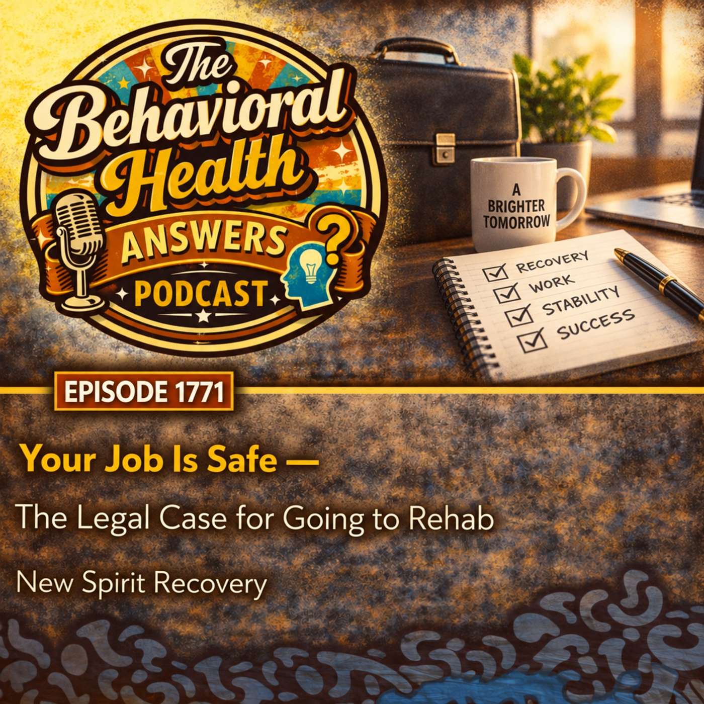 Episode 1771: Your Job Is Safe - The Legal Case for Going to Rehab | New Spirit Recovery episode artwork