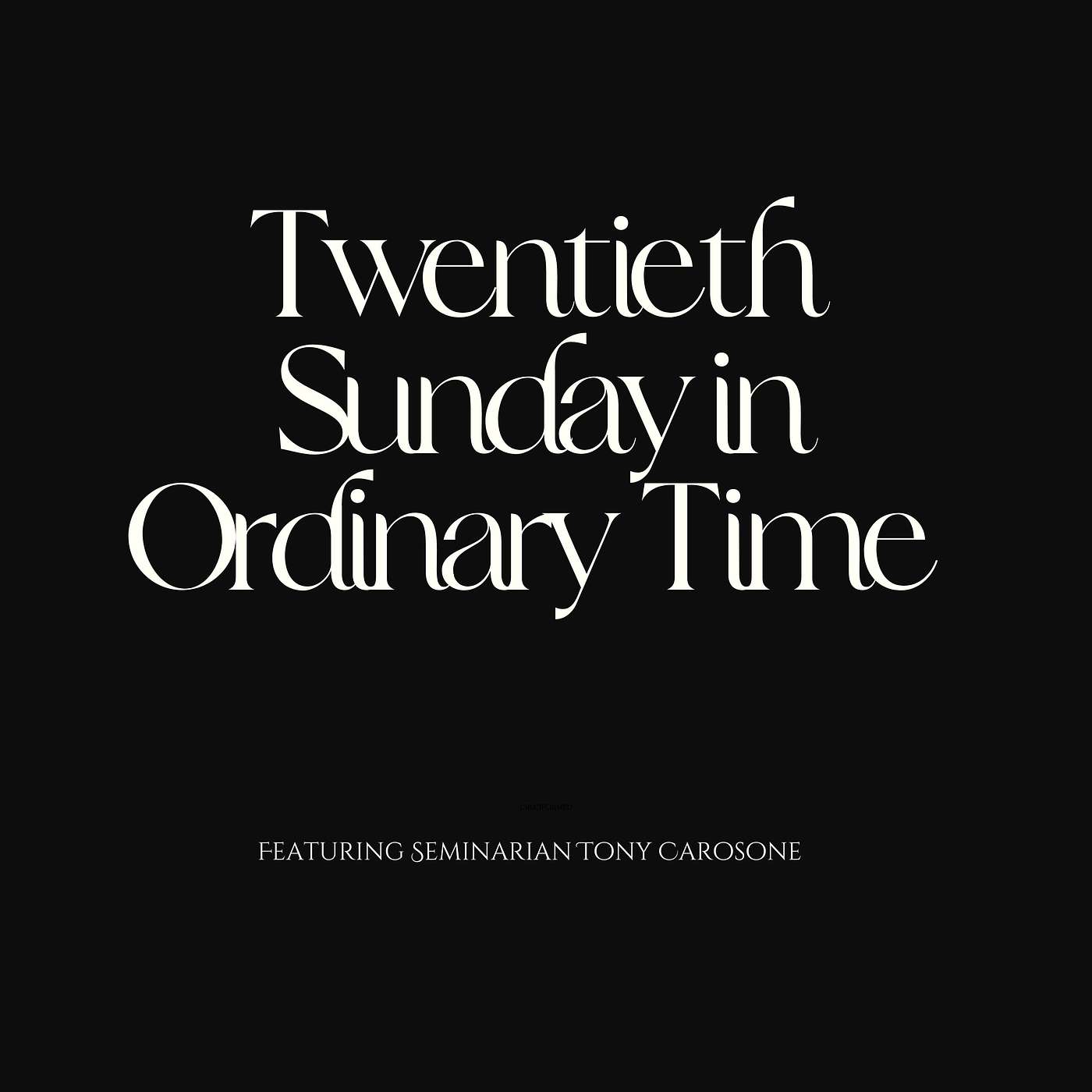 Twentieth Sunday in Ordinary Time with Seminarian Tony Carosone