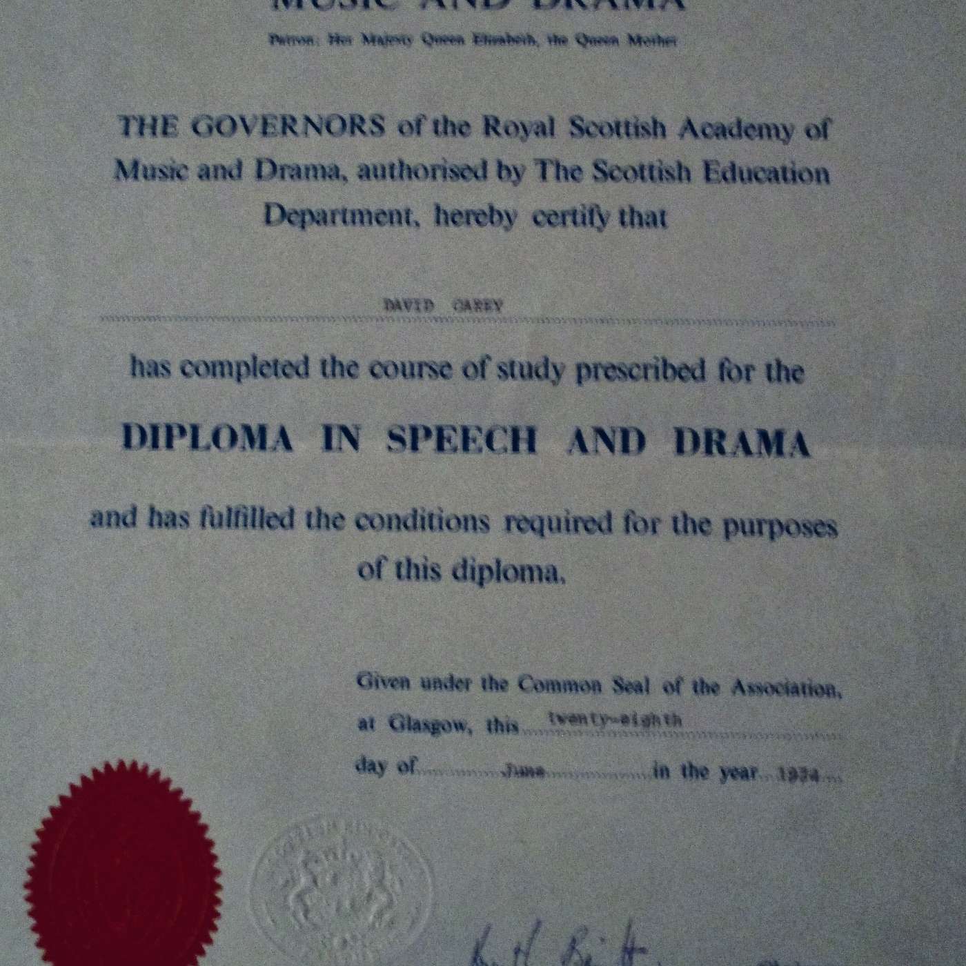 The History of Actor Training in the British Drama School.