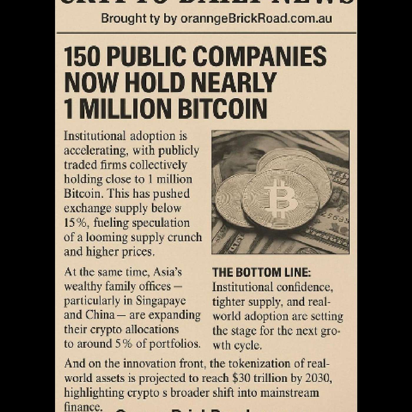 150 Public Companies Now Hold Nearly 1 Million Bitcoin