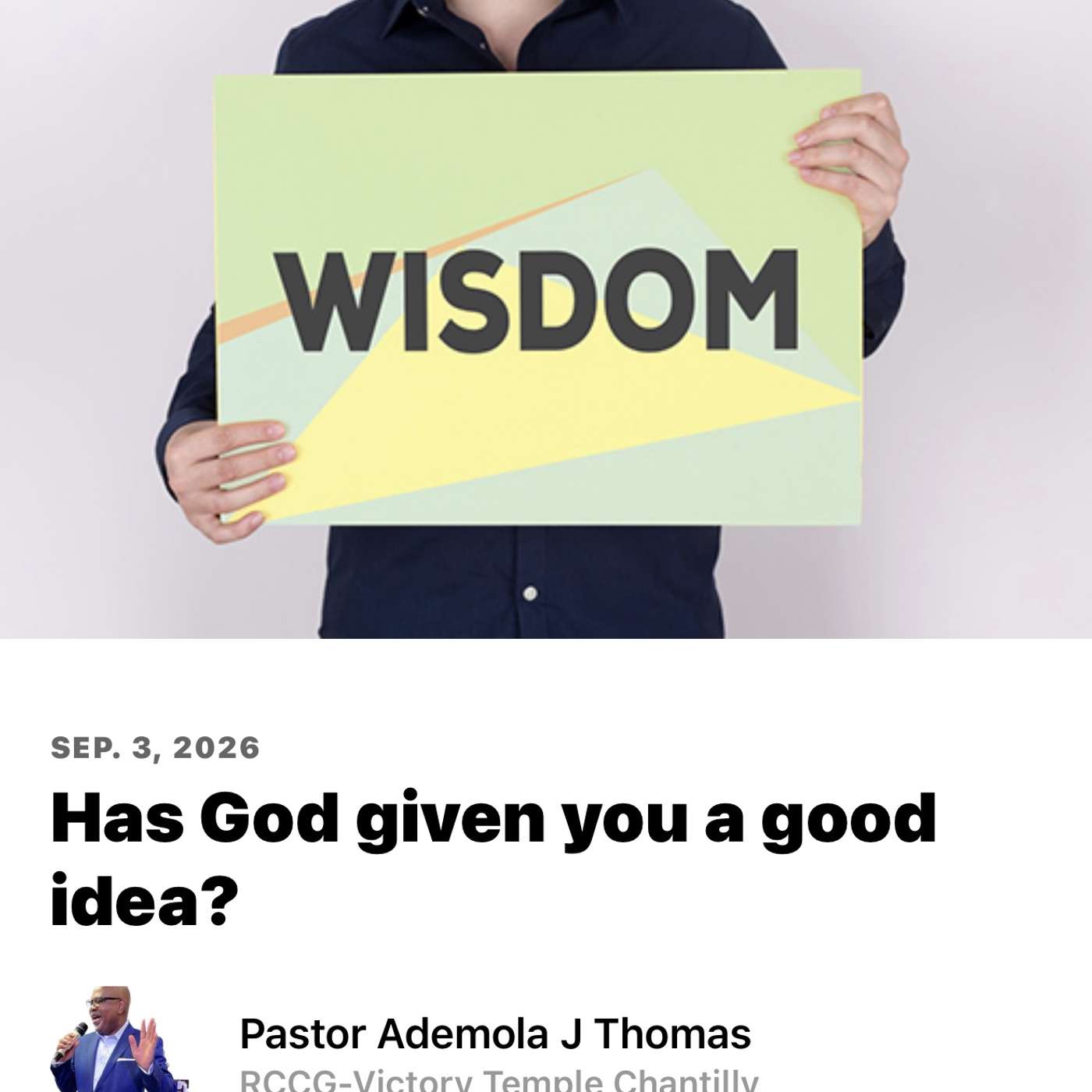 Has God given you a good idea? episode artwork