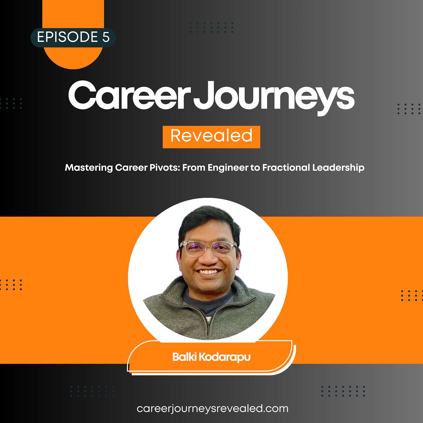 Ep. 5 - Mastering Career Pivots: From Engineer to Fractional Leadership With Balki Kodarapu Ep. 5 - Mastering Career Pivots: From Engineer to Fractional Leadership With Balki Kodarapu