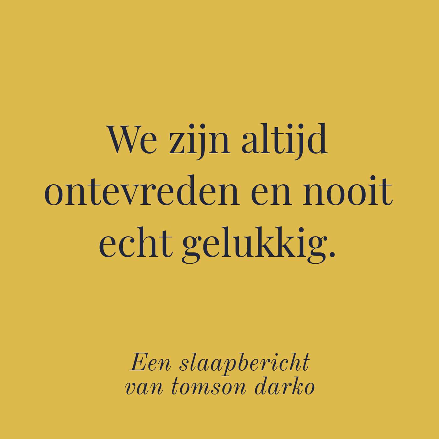 In slaap vallen met melancholie van Tomson Darko