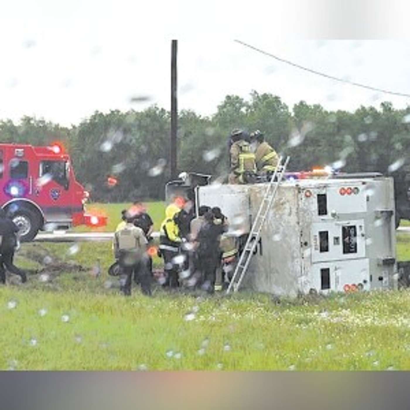Wet weather contributes to armored vehicle rollover episode artwork