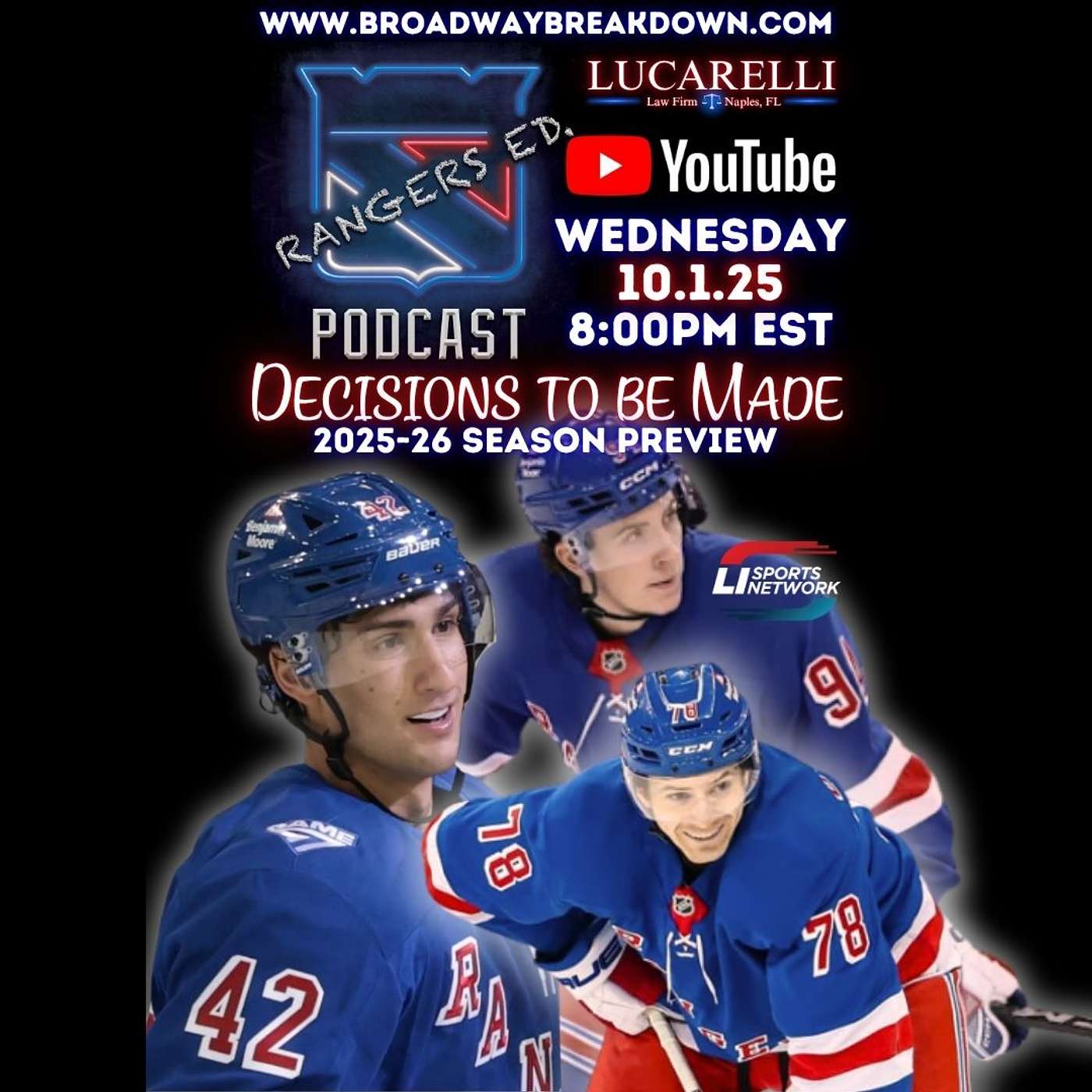 "Decisions to be made," 2025-2026 New York Rangers Season Preview