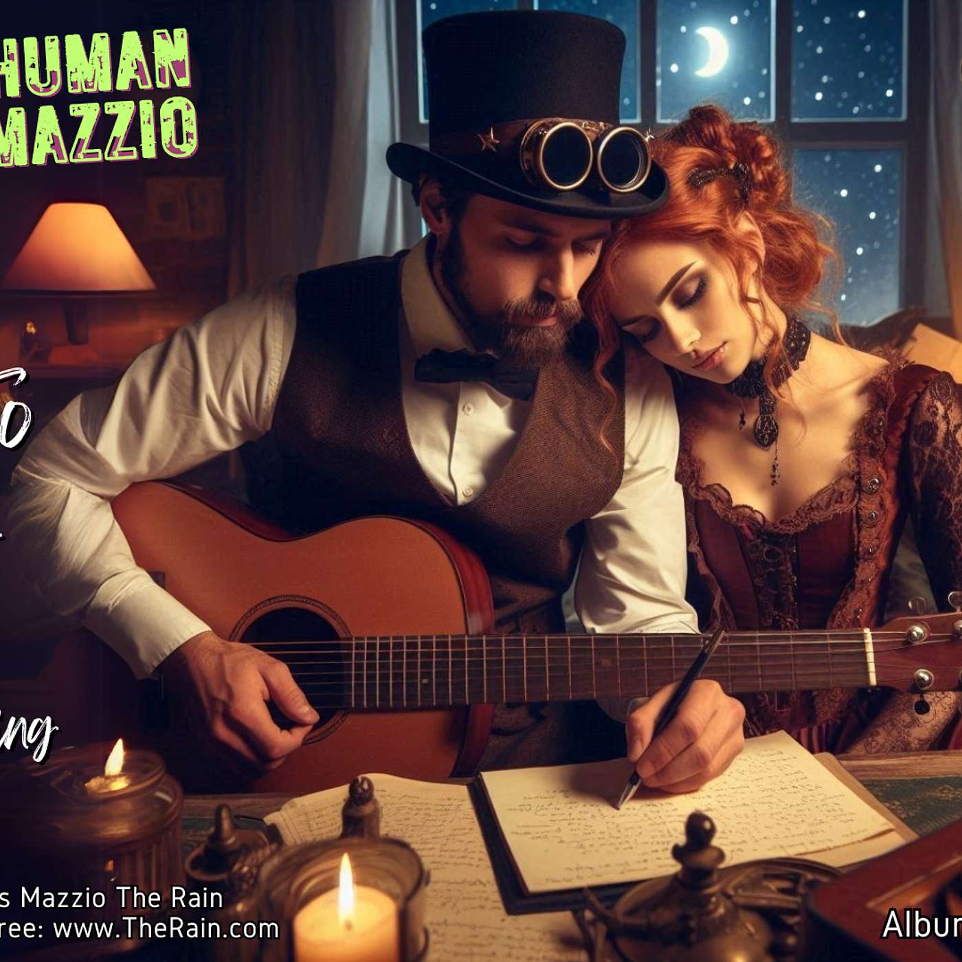 t395NYA165 Pretty Annie composing with classical guitar live sketching Nicholas Mazzio Lauren Mazzio The Rain