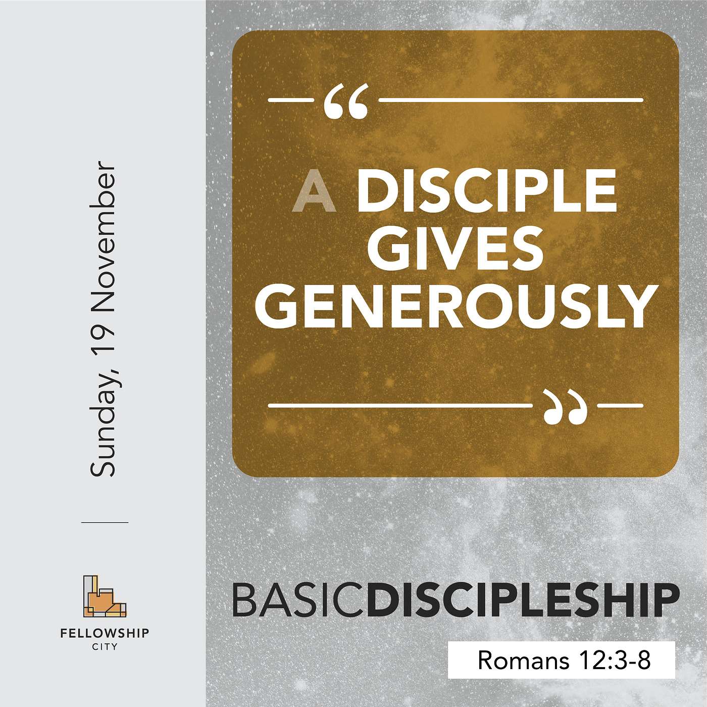 Basic Discipleship: E3 - A Disciple Gives Generously - Rom 12:3-8 episode artwork