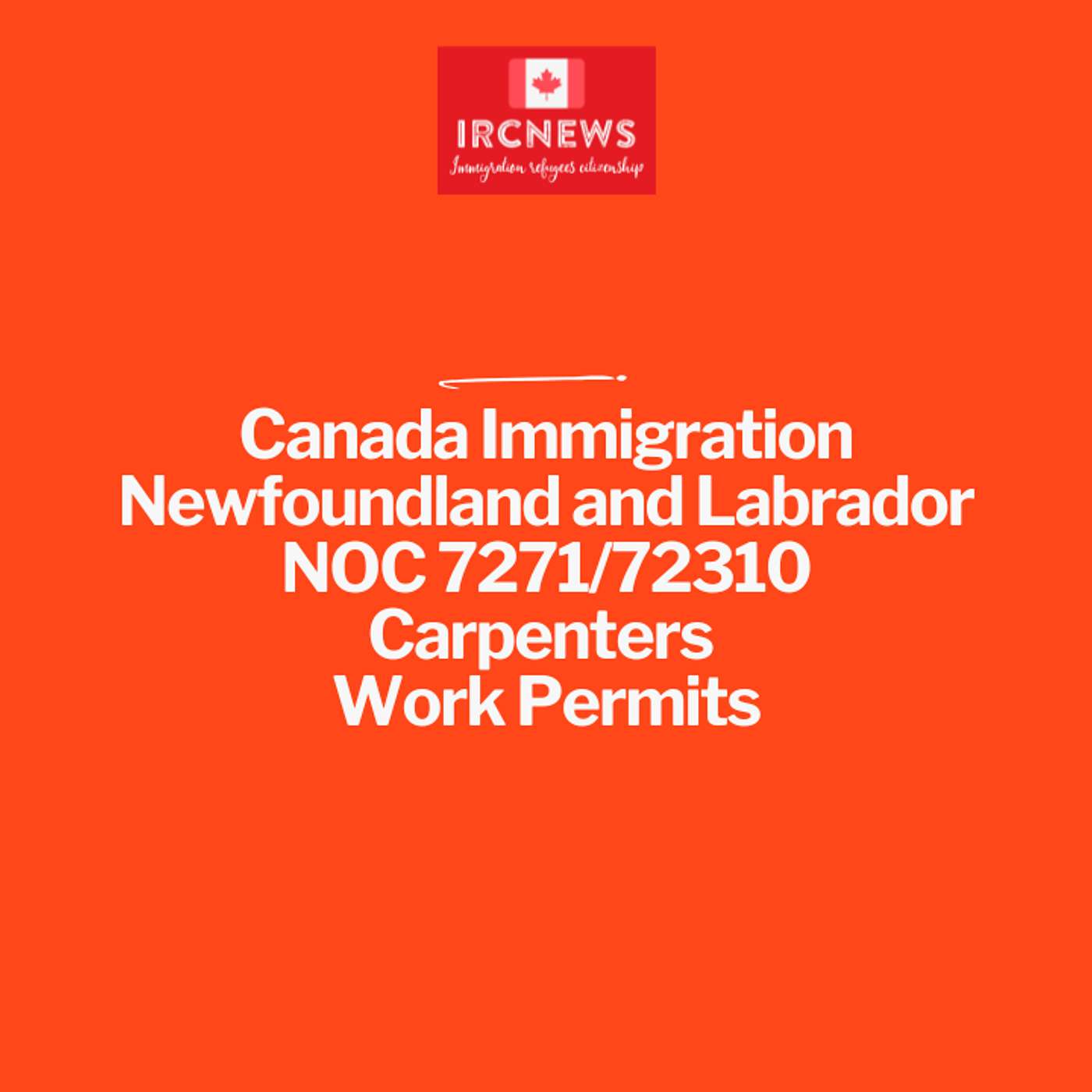 Canada Immigration Newfoundland and Labrador NOC 7271/72310 Carpenters Work Permits episode artwork