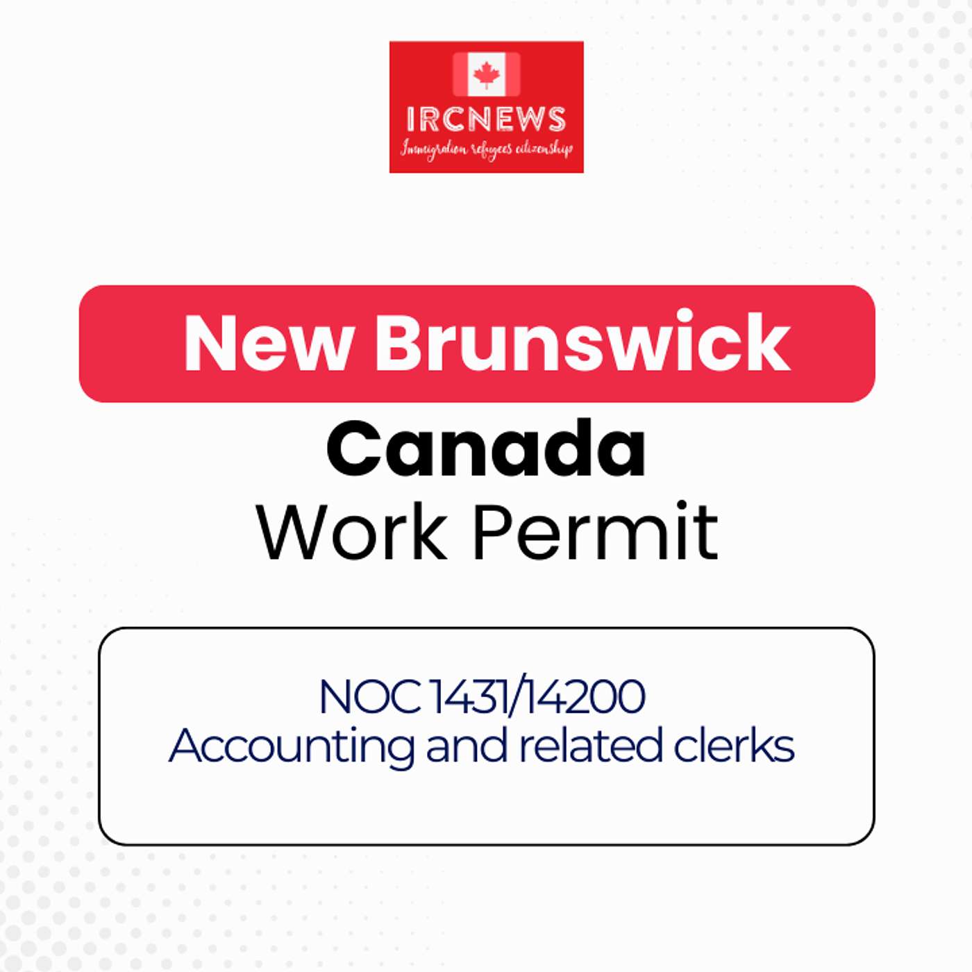 Canada Immigration New Brunswick NOC 1431/14200 Accounting and related clerks Work Permits episode artwork