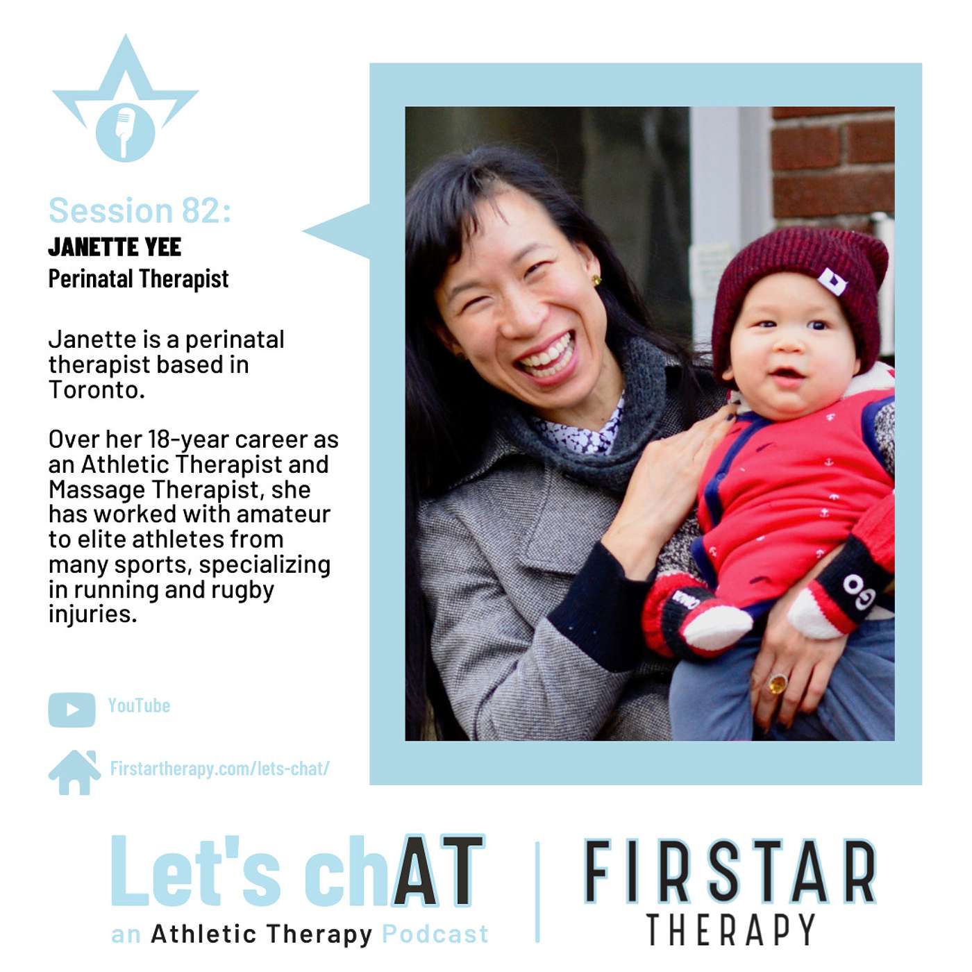 Session 82 (July 27 2021): Janette Yee, Perinatal Therapist                THE GREATEST ATHLETES ON EARTH