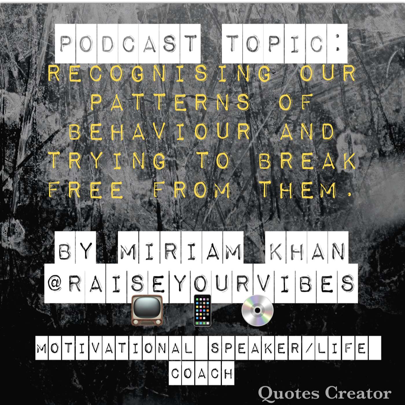 Podcast Topic: Recognising our patterns of behaviour and trying to break free from them. episode artwork