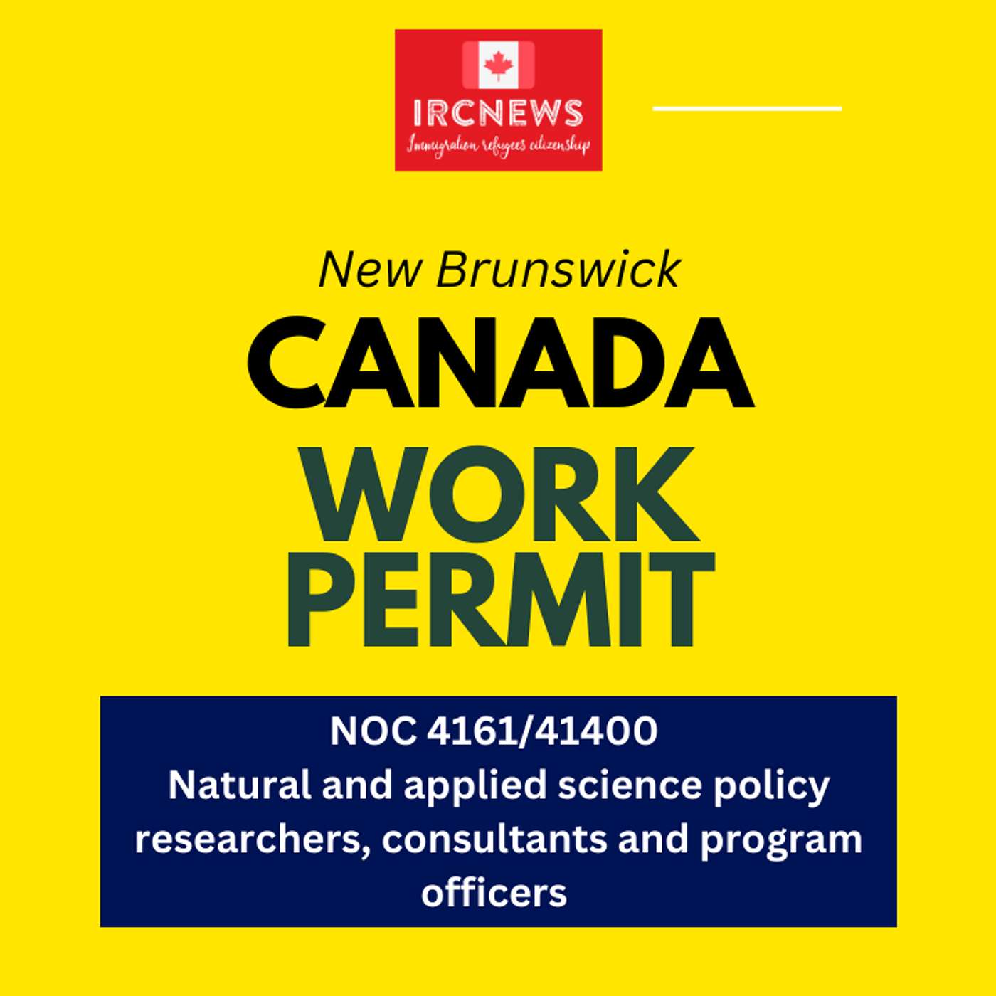 Canada Immigration New Brunswick NOC 4161/41400 Natural and applied science policy researchers, consultants and program officers Work Permits episode artwork