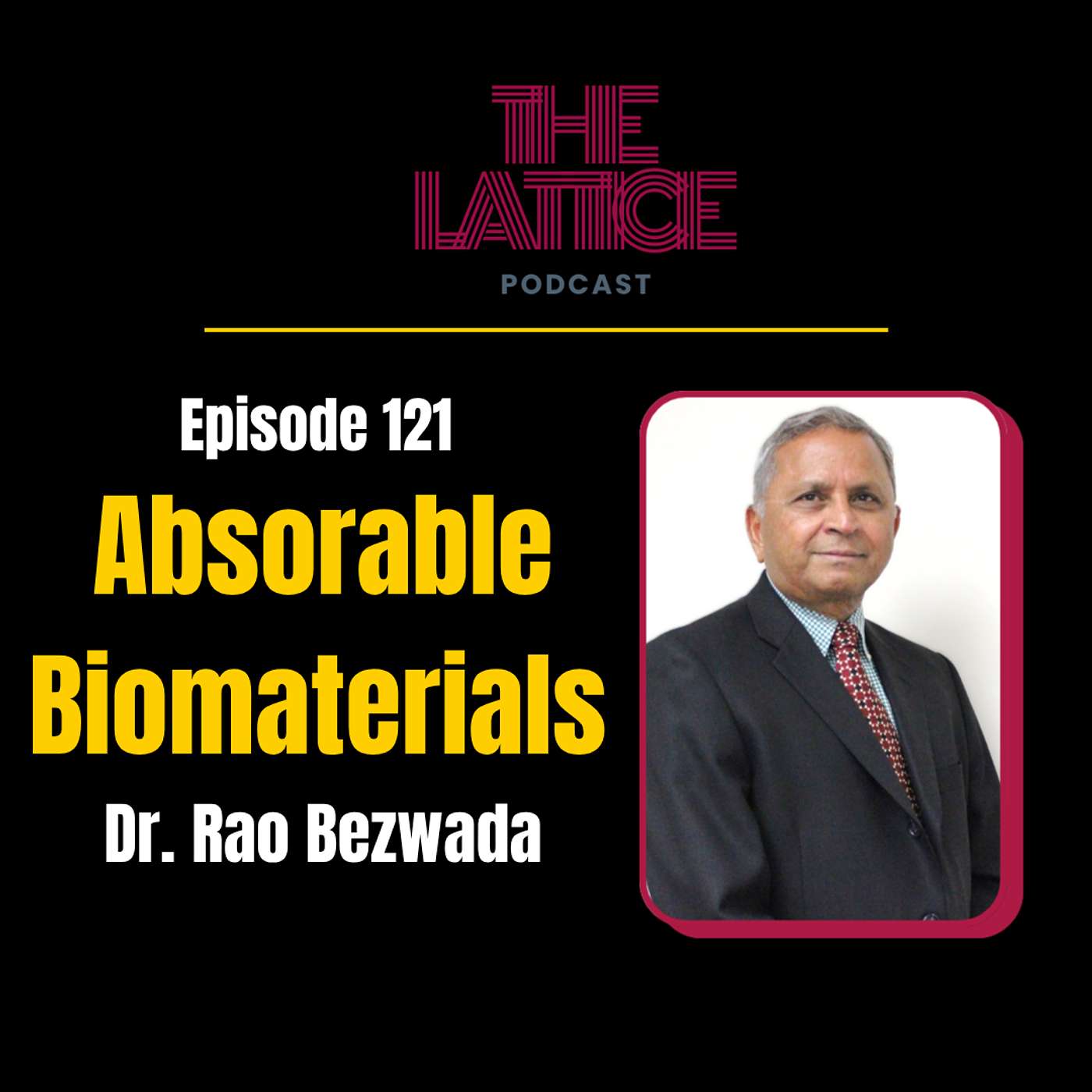 Episode #121| Absorbable Biomaterials with Dr. Rao Bezwada episode artwork