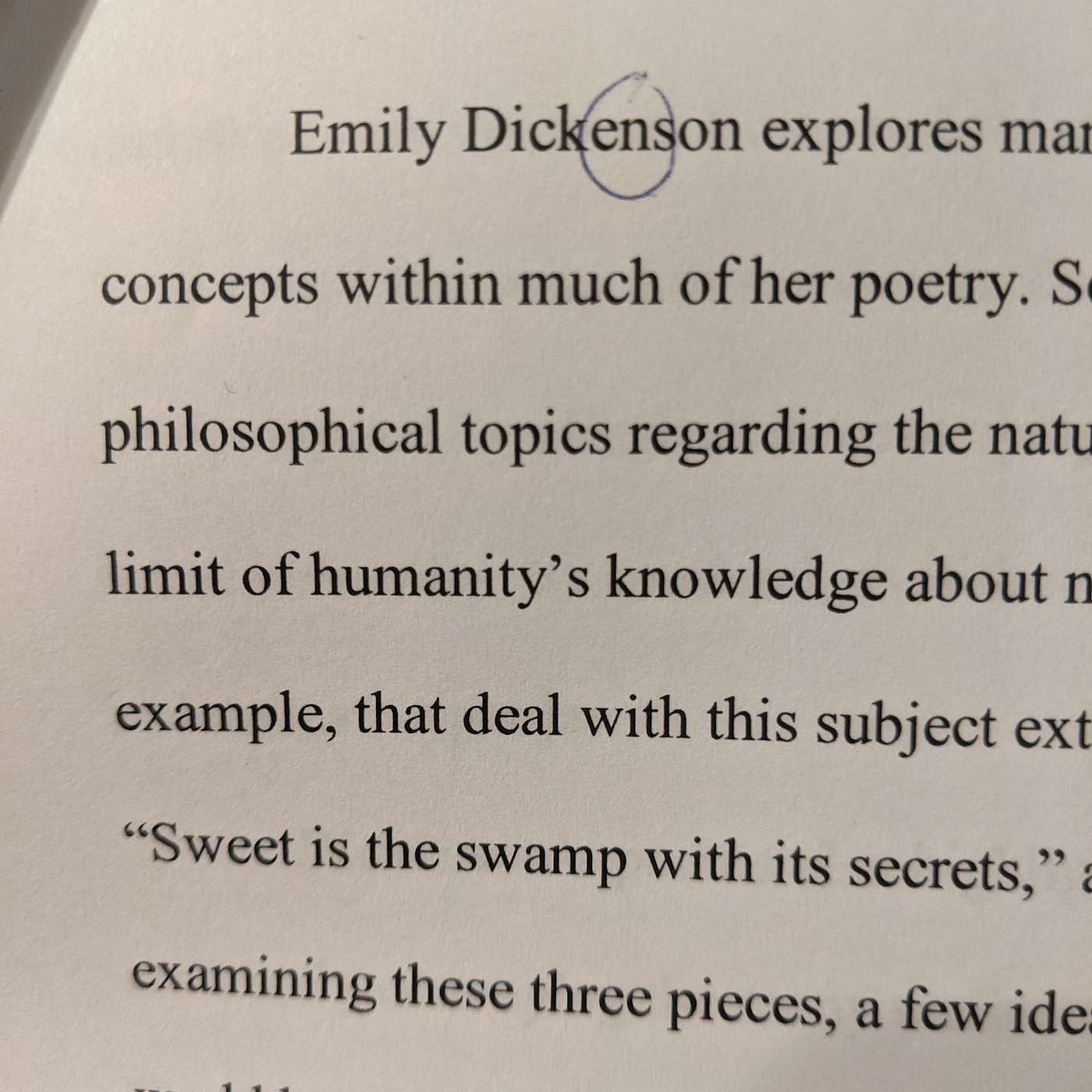 2.3 Emily Dickinson's "A narrow Fellow in the Grass"