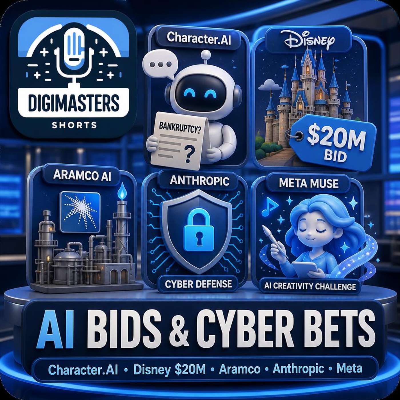 Character.AI Bankruptcy, Disney’s $20M Bid, Aramco’s Industrial AI Bet, Anthropic’s Cyber Defense, Meta’s Muse Challenge episode artwork