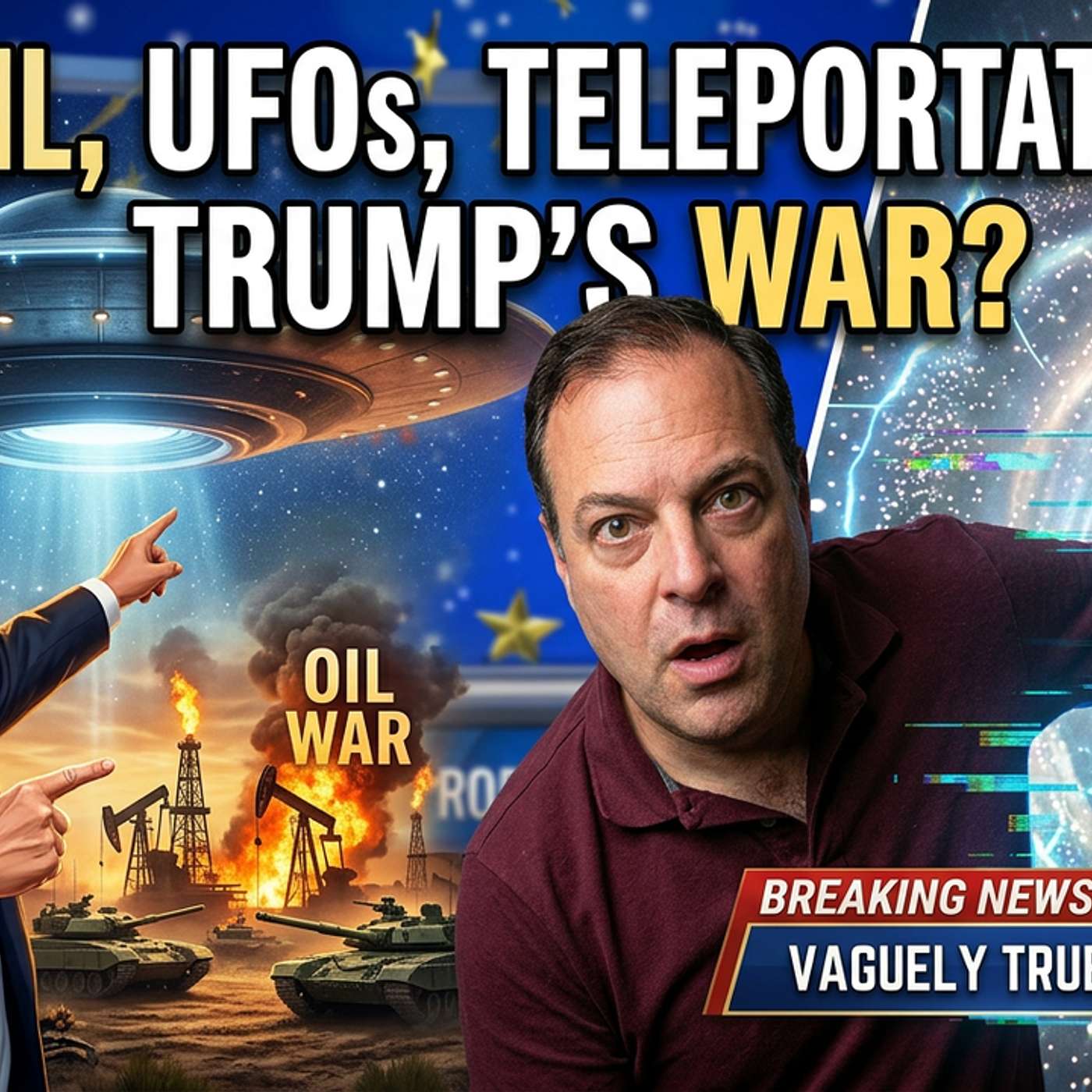 Trump Oil War UFOs and Teleportation Only on Vaguely True EP 1003 episode artwork