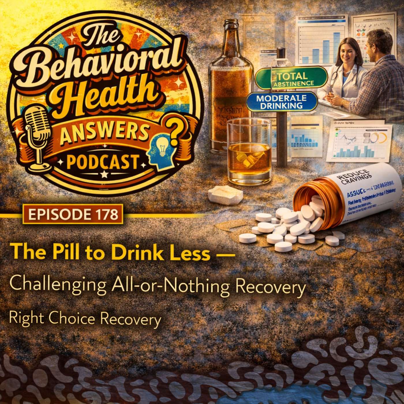 Episode 178: The Pill to Drink Less - Challenging All-or-Nothing Recovery | Right Choice Recovery episode artwork