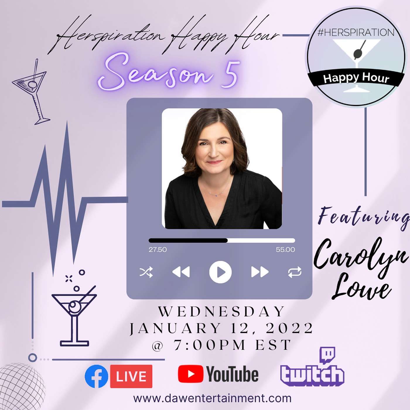 Herspiration Happy Hour Season 5, Episode 2, A SWIFT Discussion w/ Carolyn Lowe episode artwork