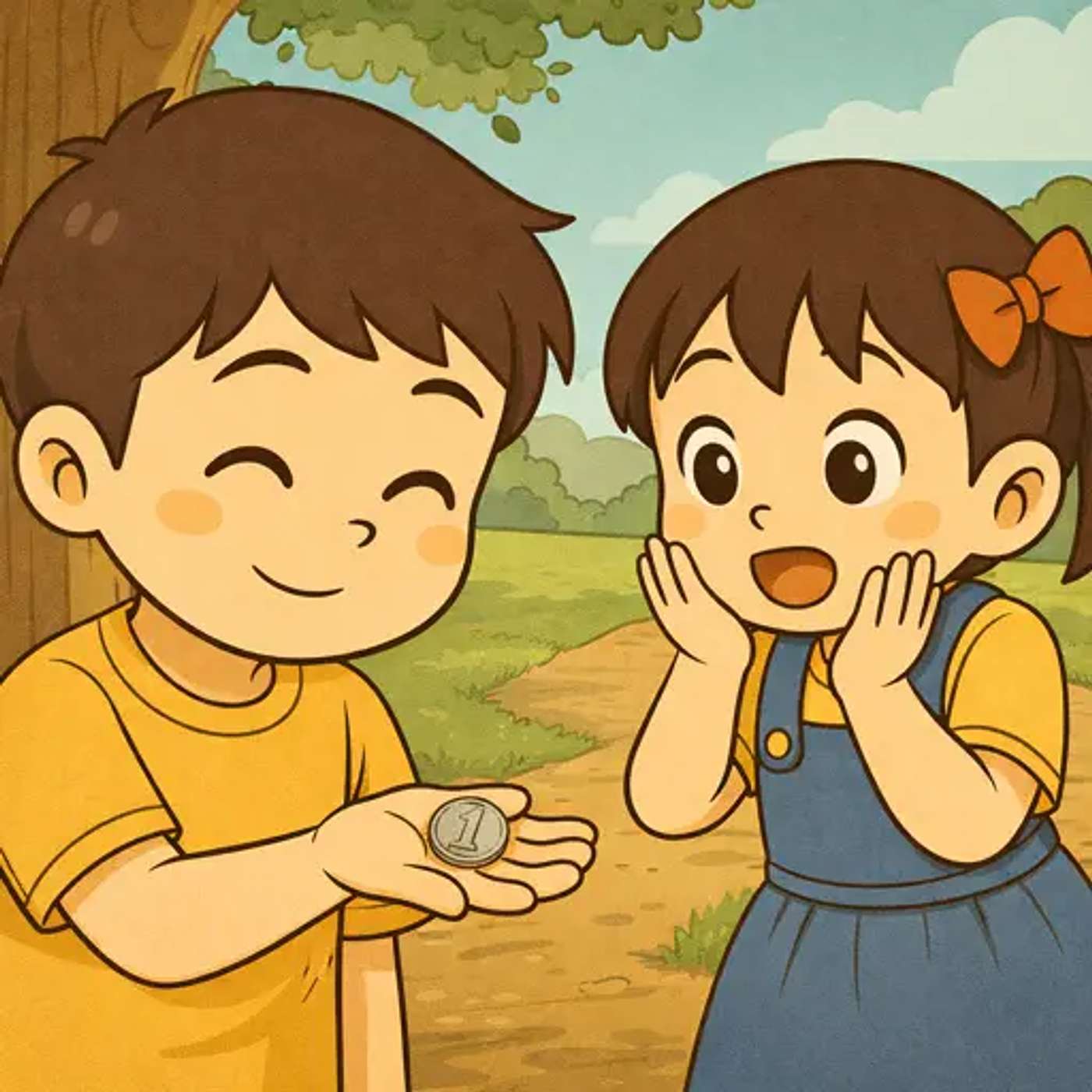 小宝捡到一枚硬币 - Xiaobao Finds a Coin [HSK 2]