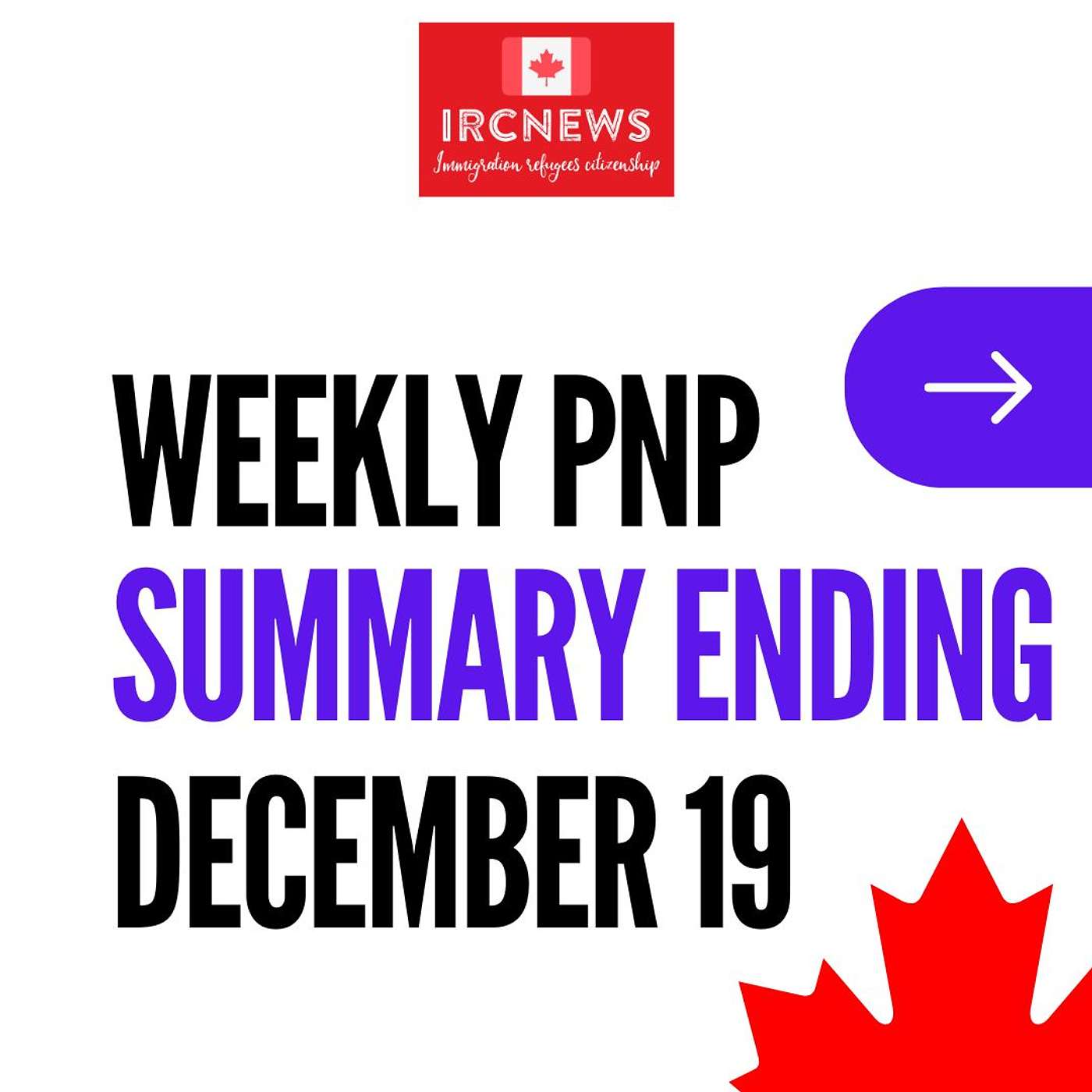 Canada Immigration Weekly PNP selection Summary for week ending December 19, 2025 episode artwork
