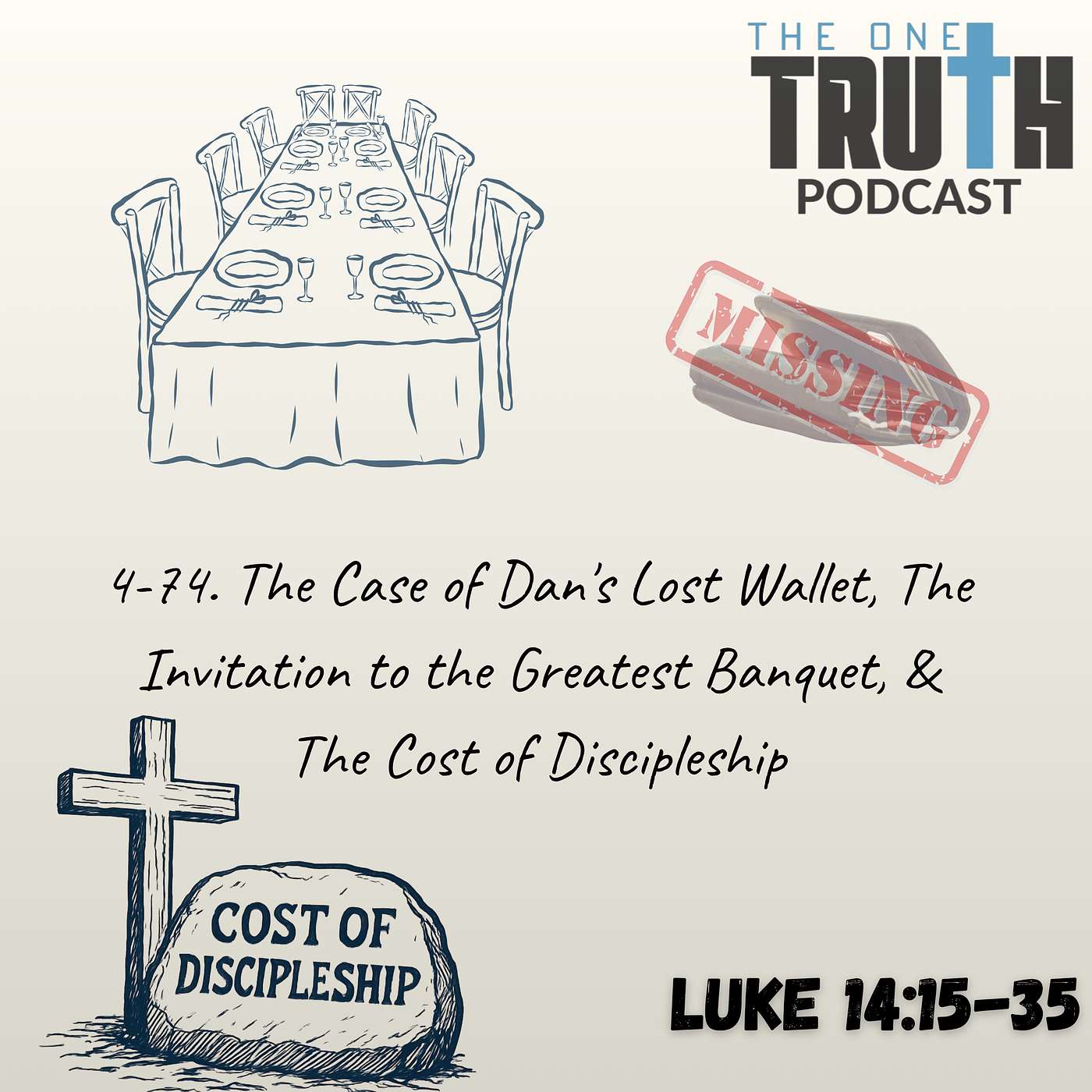 4-74. The Case of Dan's Lost Wallet, The Invitation to the Greatest Banquet, & The Cost of Discipleship episode artwork