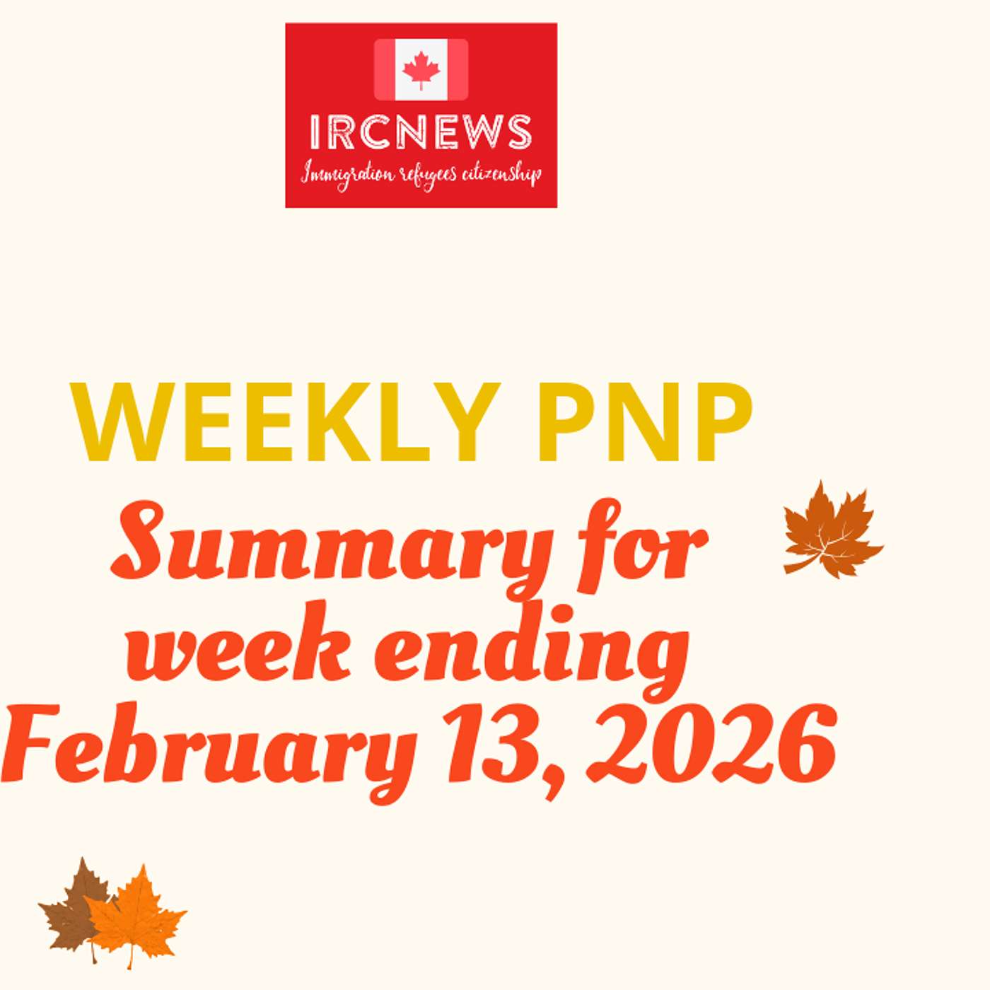 Canada Immigration Weekly PNP selection Summary for week ending February 13, 2026 episode artwork