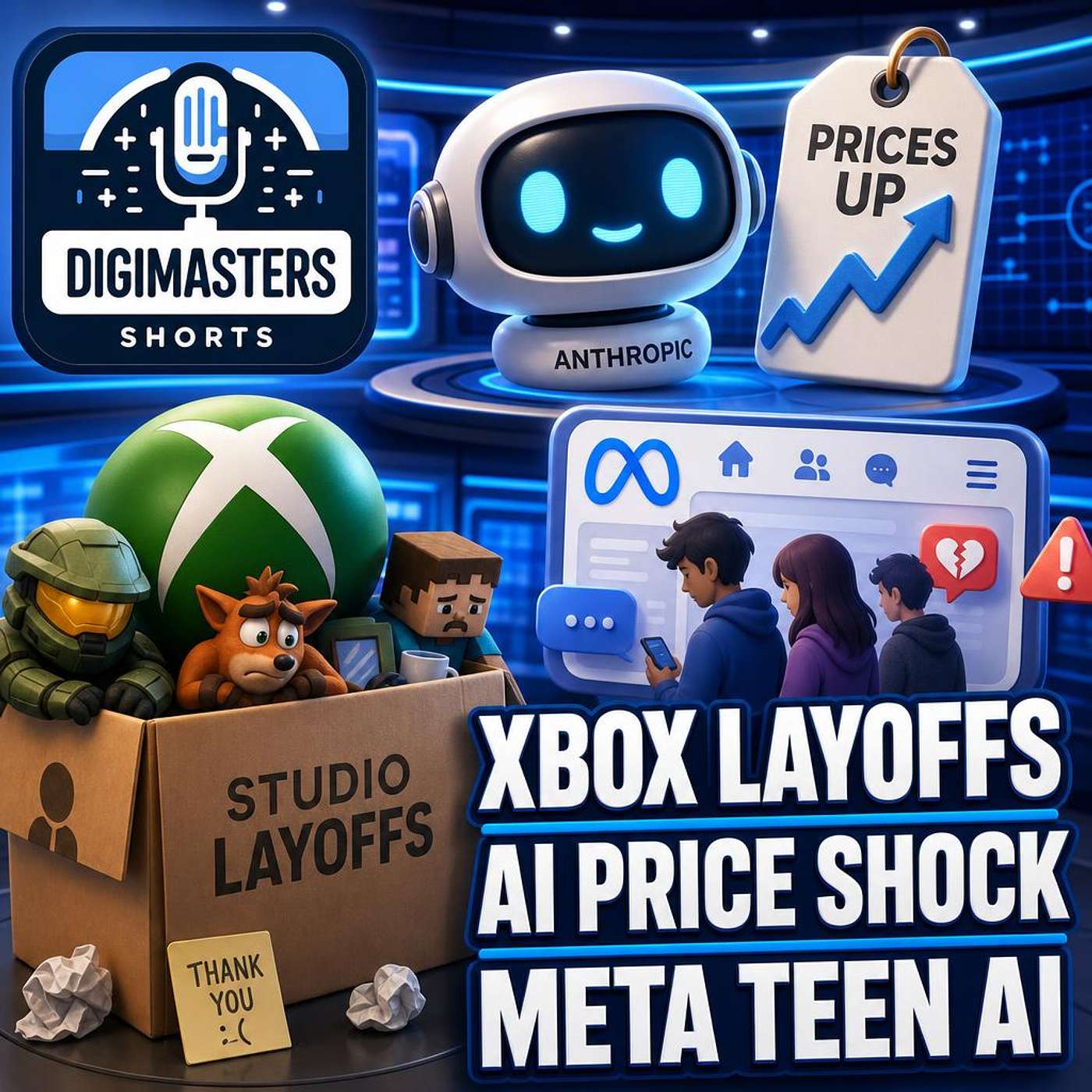 Microsoft Xbox Massive Studio Layoffs, Anthropic’s Price Hike Shocks AI Users, Meta’s Secret Teenage AI Turmoil Exposed episode artwork