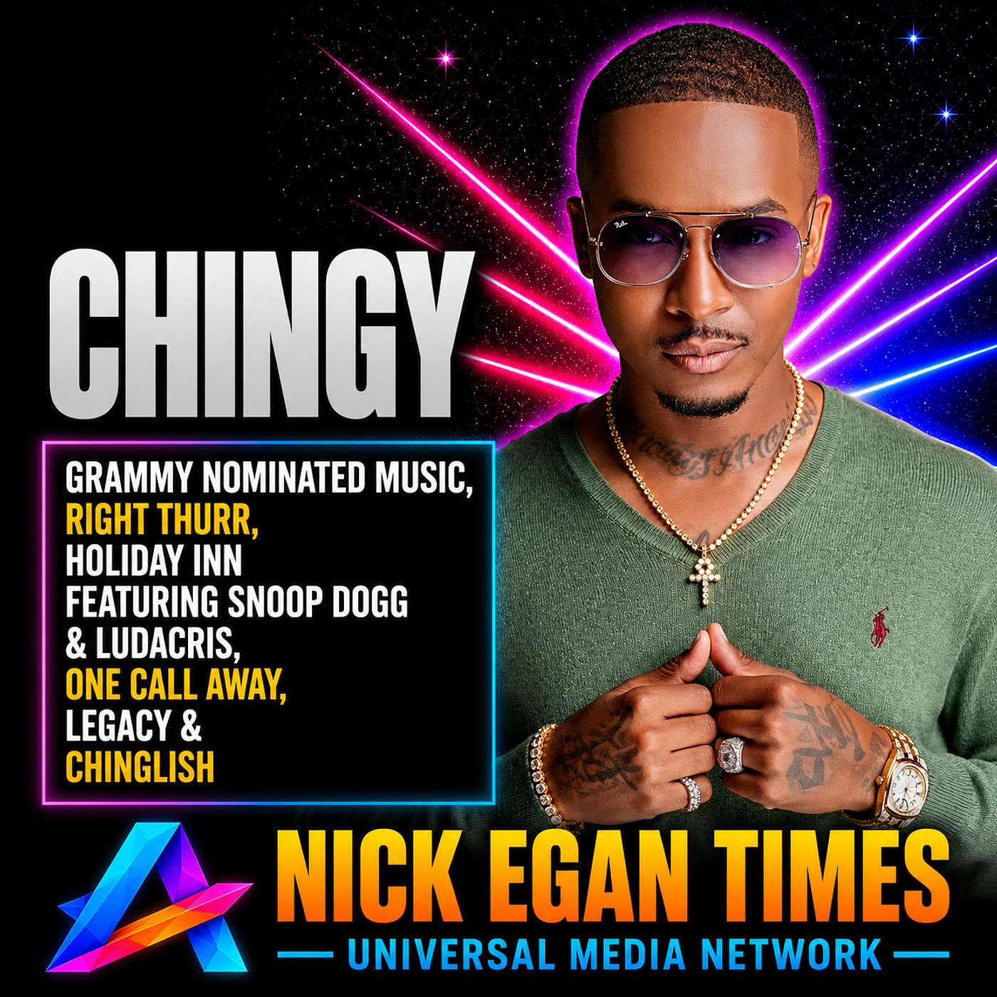 Chingy Grammy Nominated Music, Right Thurr, Holiday Inn Featuring Snoop Dogg & Ludacris, One Call Away, Legacy & Chinglish | Nick Egan Times episode artwork