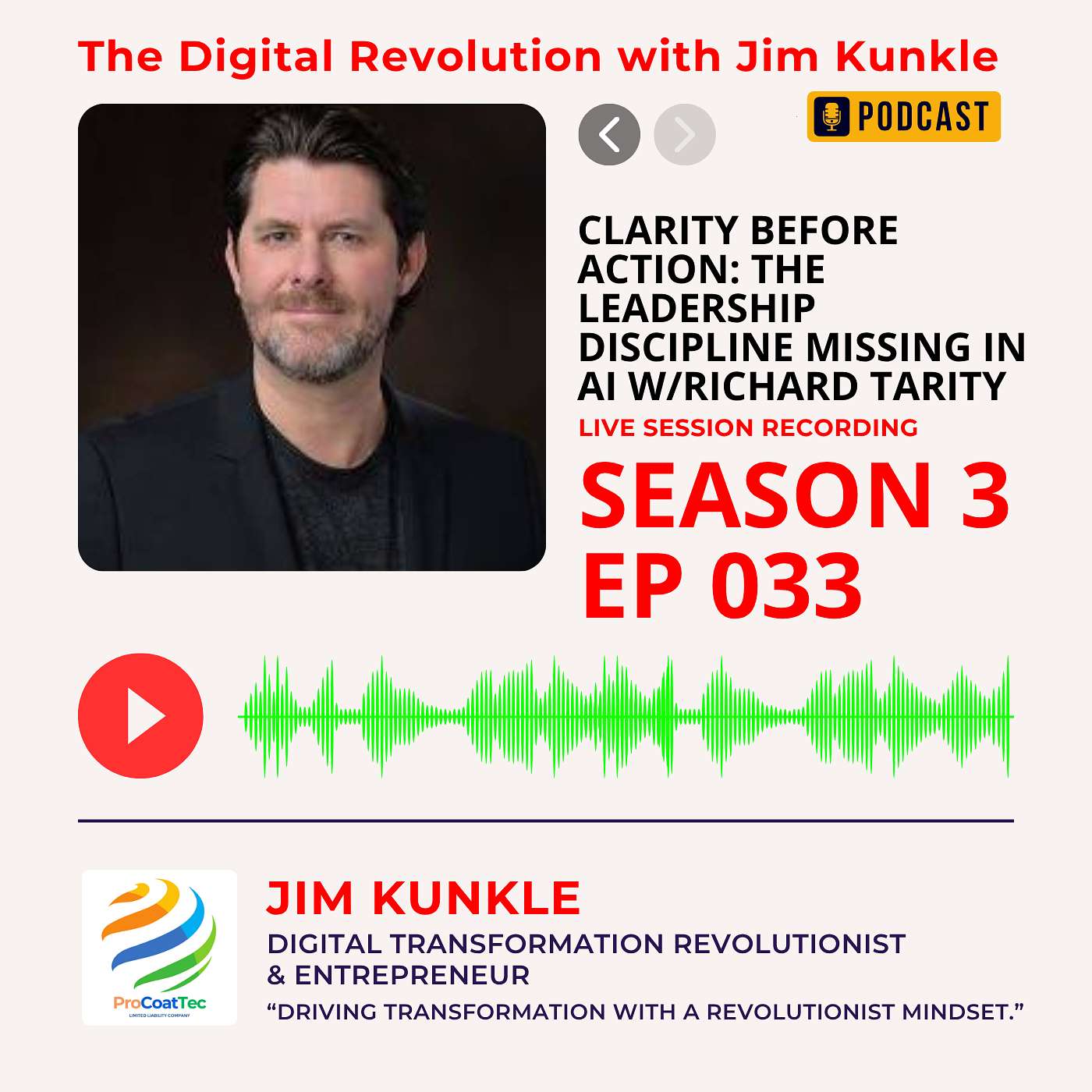 Clarity Before Action: The Leadership Discipline Missing in AI With Richard Tarity episode artwork