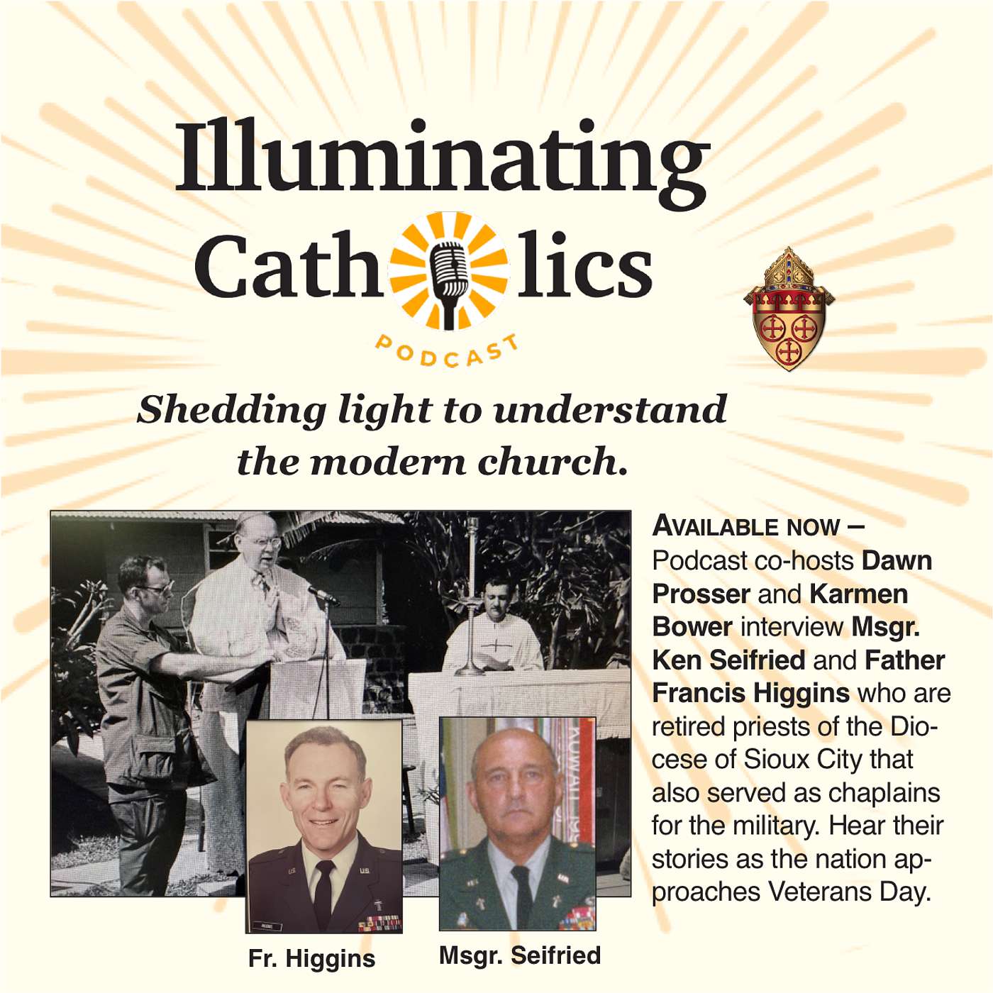 Conversation with retired priests and military chaplains Msgr. Seifried and Father Higgins