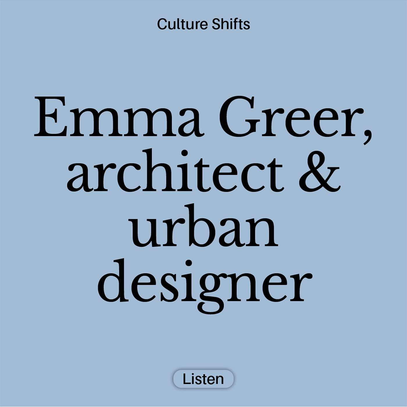 Emma Greer, architect & urban designer