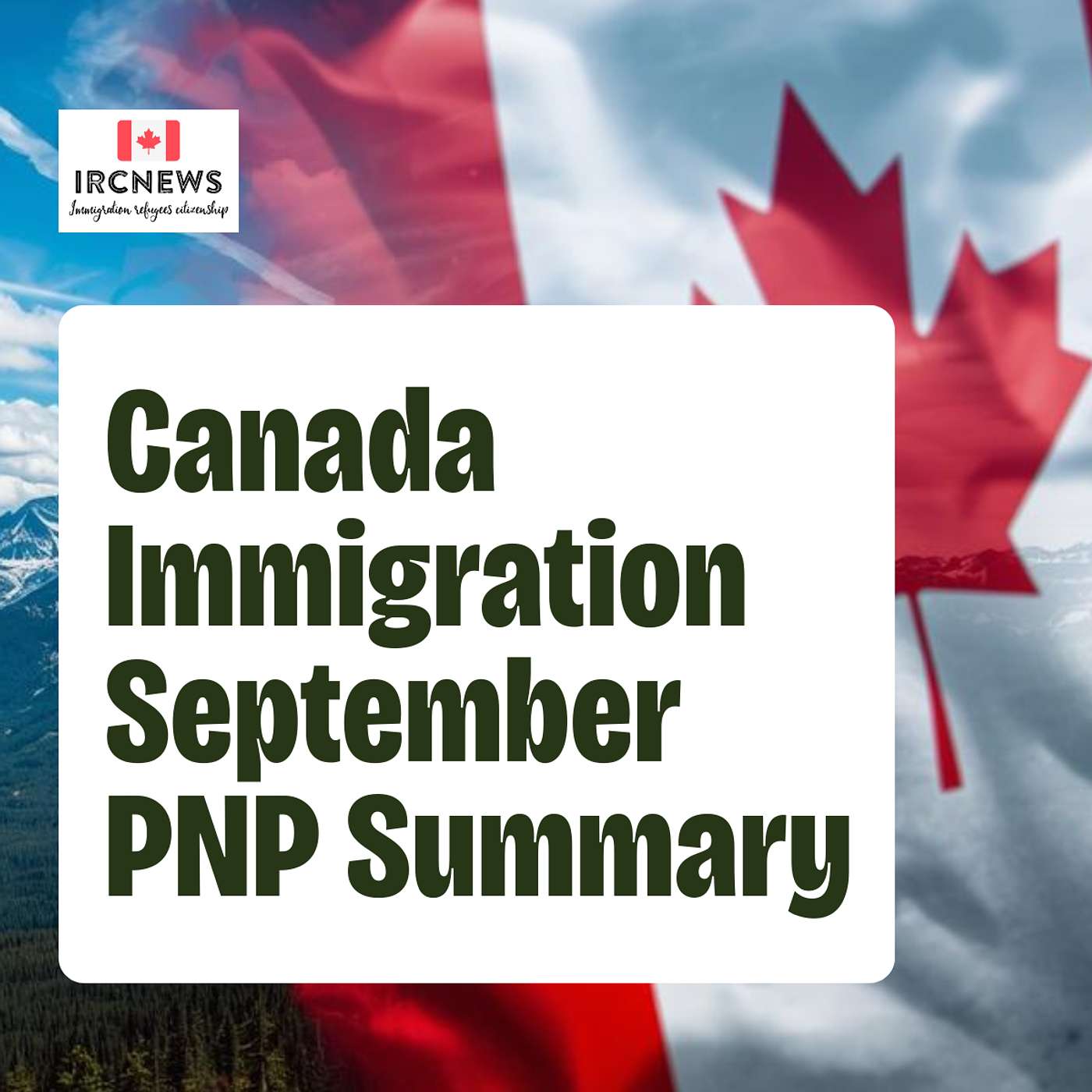 Canada Immigration Monthly PNP selection Summary for month ending September