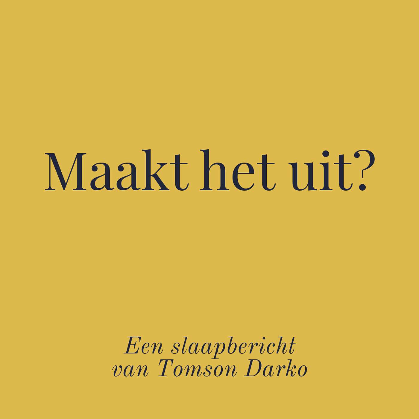 In slaap vallen met melancholie van Tomson Darko