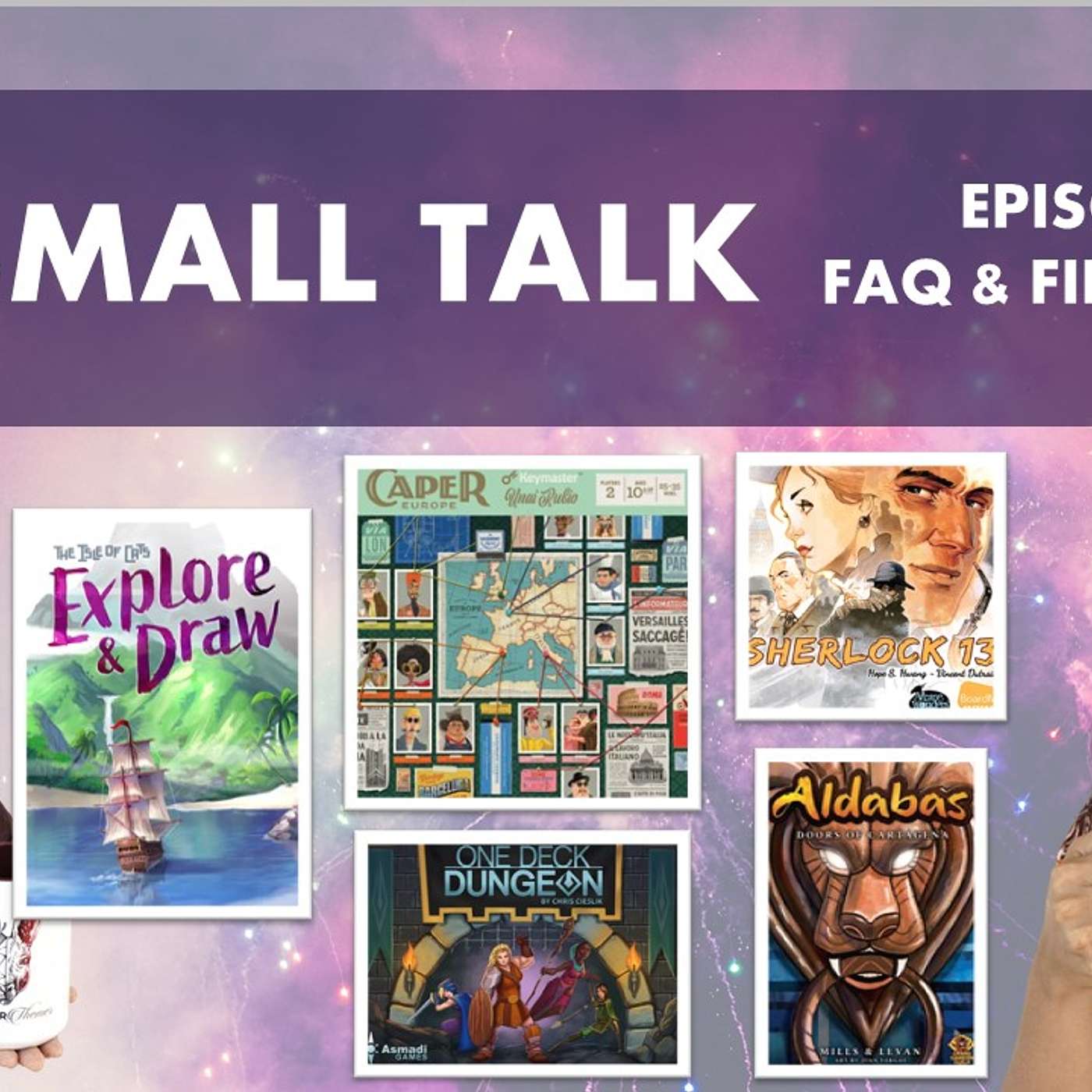 Small Talk 33 | Themer Birthday 🎉 | 5 Filler Board Games (Caper Europe, Explore & Draw, Aldabas..)