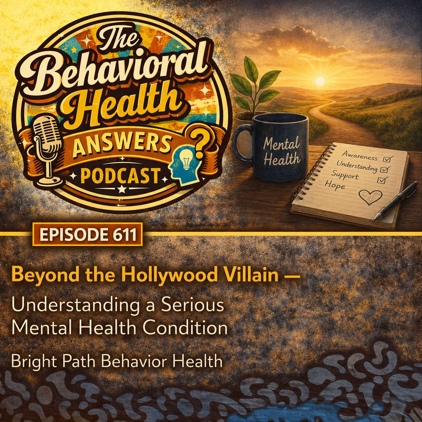 Episode 611: Beyond the Hollywood Villain - Understanding a Serious Mental Health Condition | Bright Path Behavior Health episode artwork
