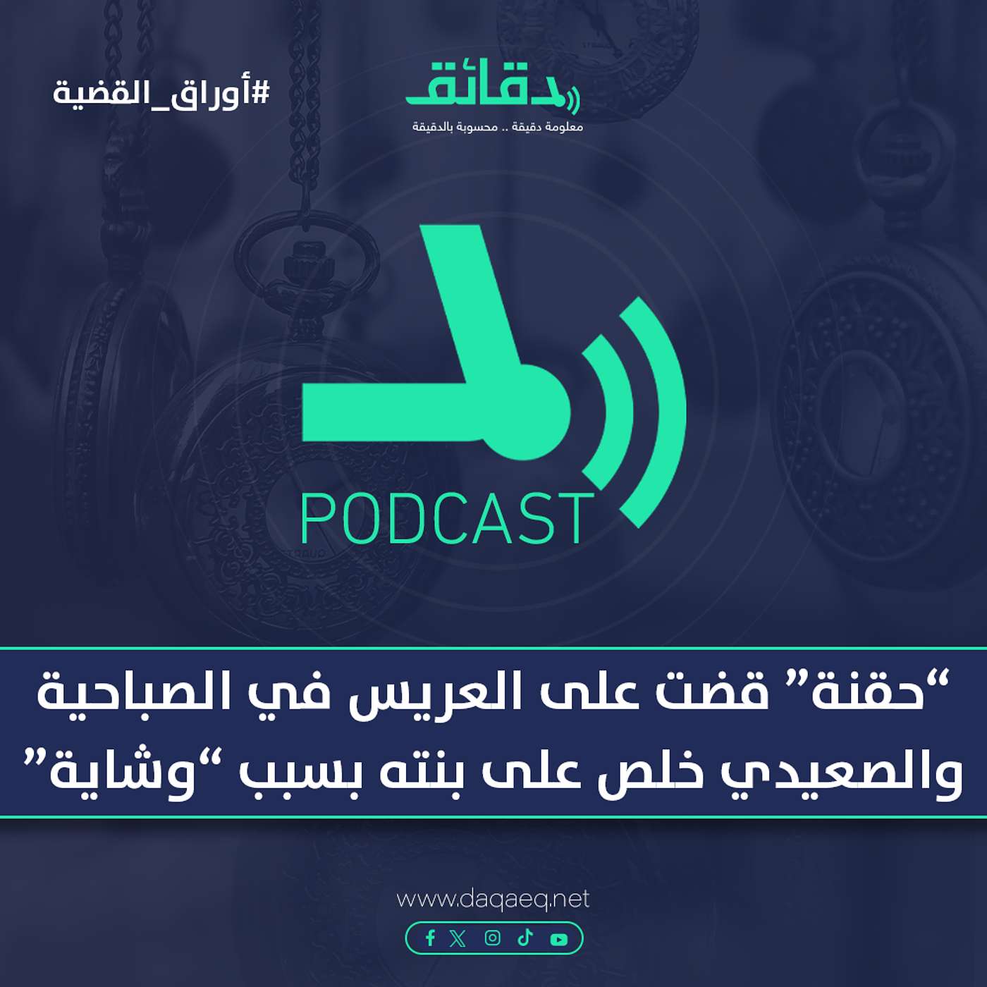 "حقنة" قضت على العريس في الصباحية.. والصعيدي خلص على بنته بسبب وشاية | بودكاست أوراق القضية