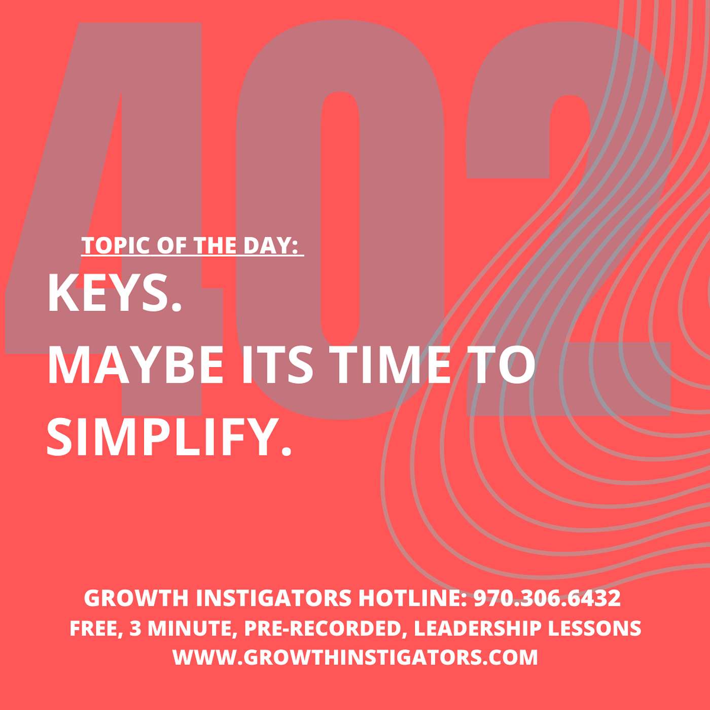 #402 Keys.  Maybe its time to simplify. episode artwork