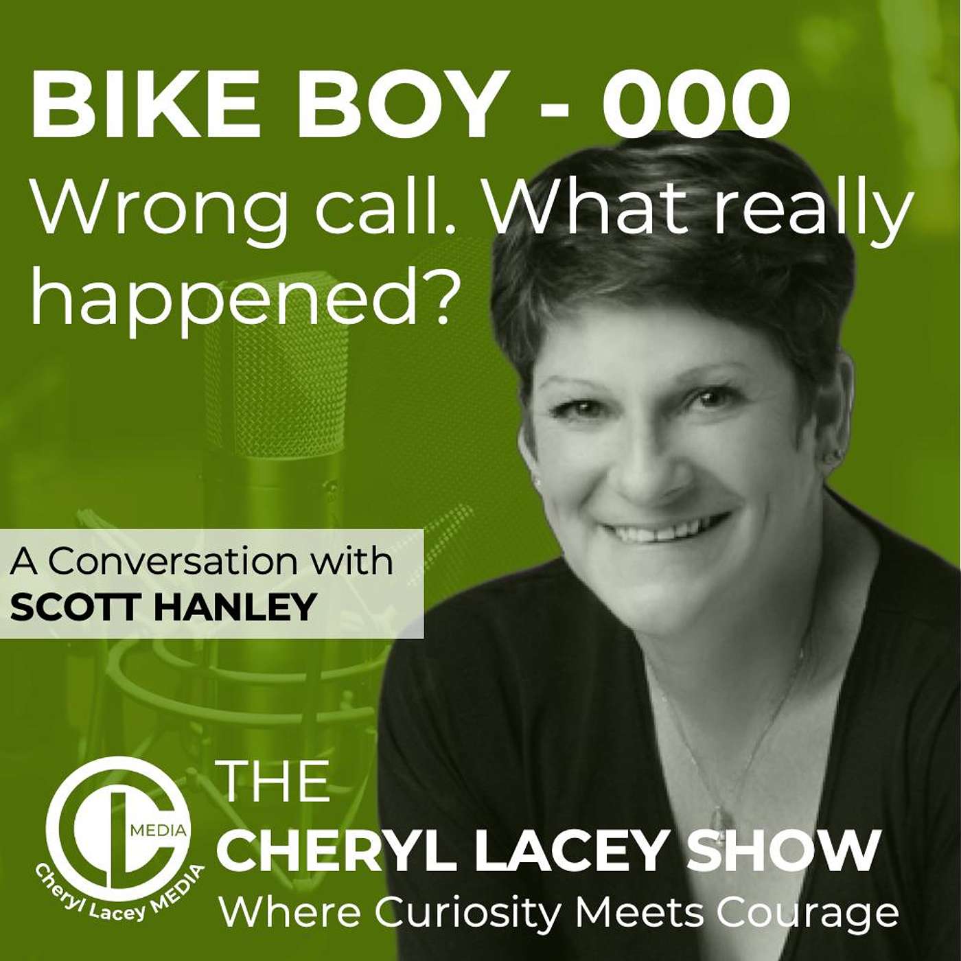 Cheryl Lacey interviews Scott Hanley on Bike Boy episode artwork