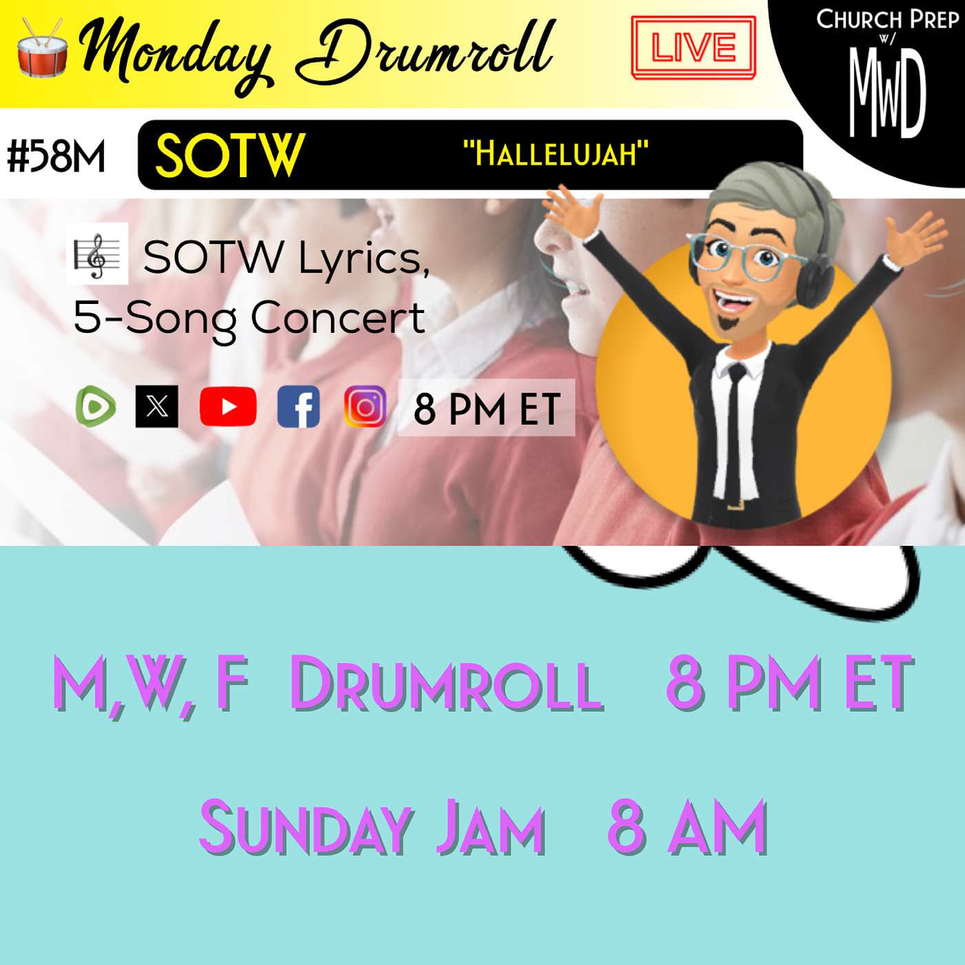 🥁 #58M 🎼SOTW Reveal: "Hallelujah" | Church Prep w/ MWD episode artwork