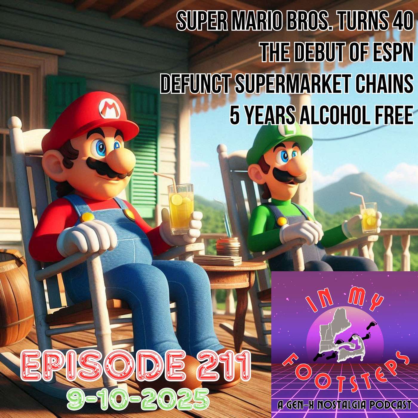 Episode 211: Super Mario Bros Turns 40, The Debut of ESPN, Defunct Supermarket Chains(9-10-2025)