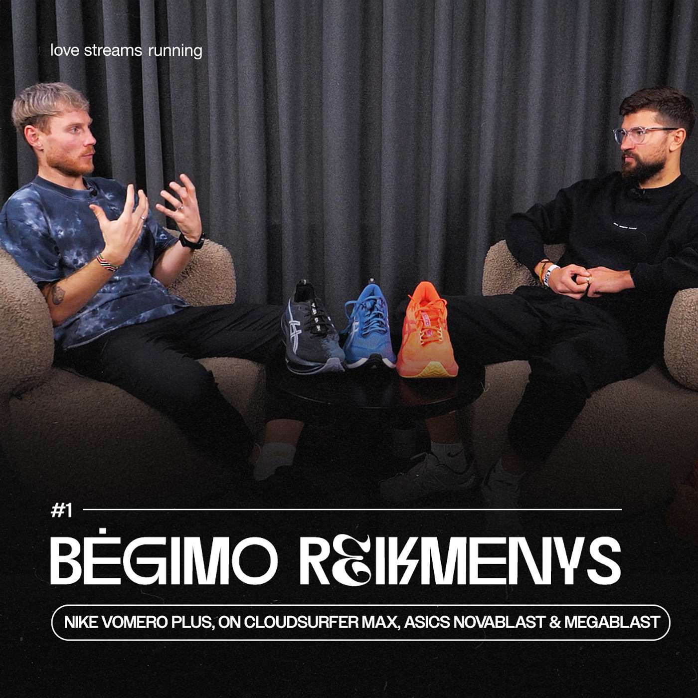 Bėgimo reikmenų apžvalga #1 Nike Vomero Plus, On Cloudsurfer Max, Asics Novablast, Asics Megablast