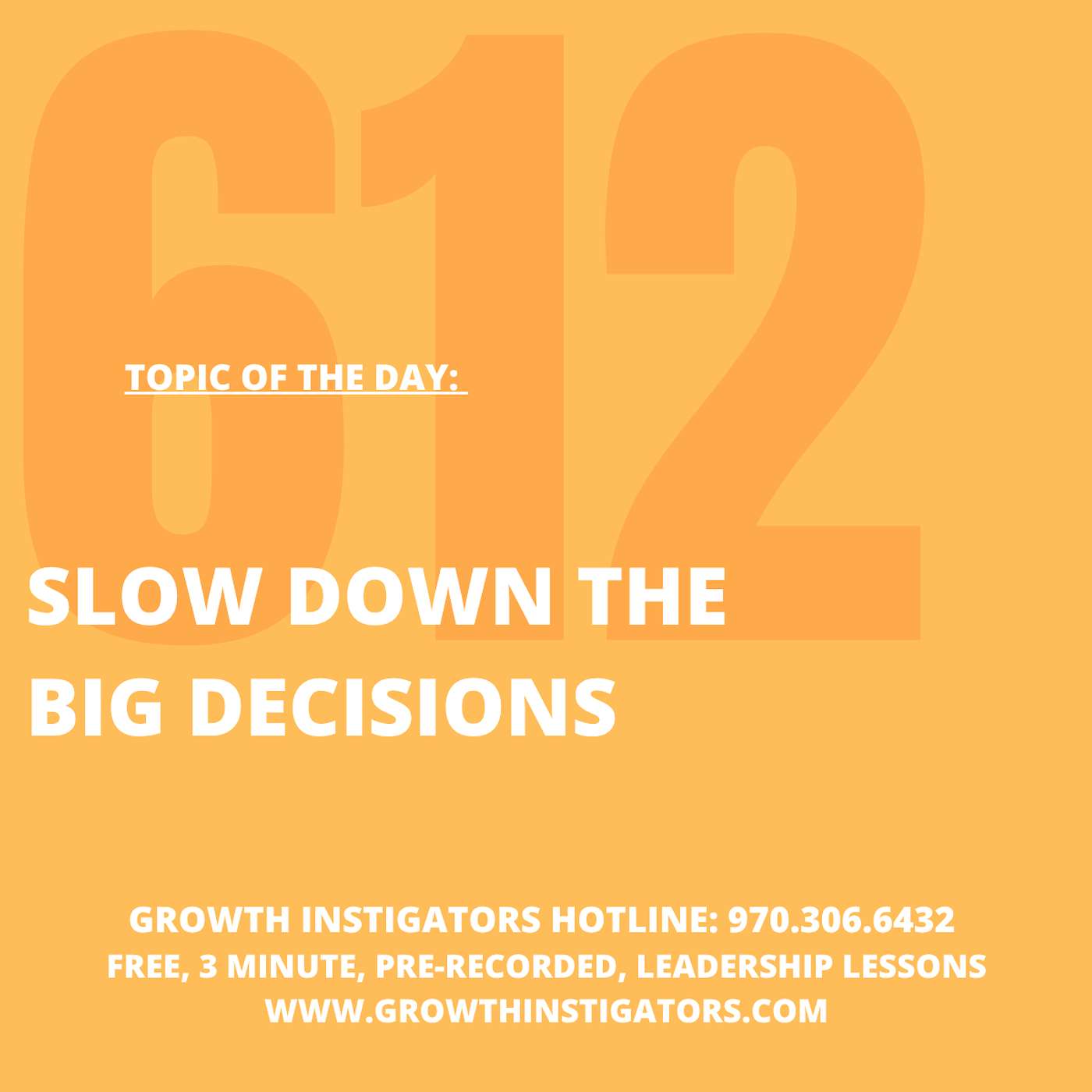 Slow Down The Big Decisions episode artwork