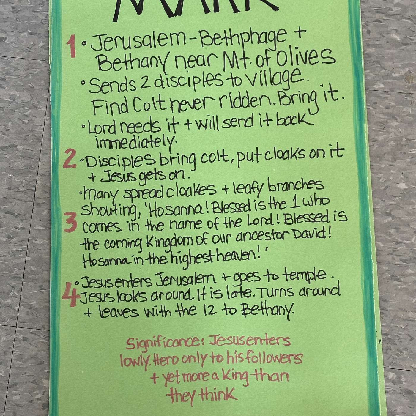 Palm Sunday: The Good News is Inspiring Us to Act Mark 11:1-11